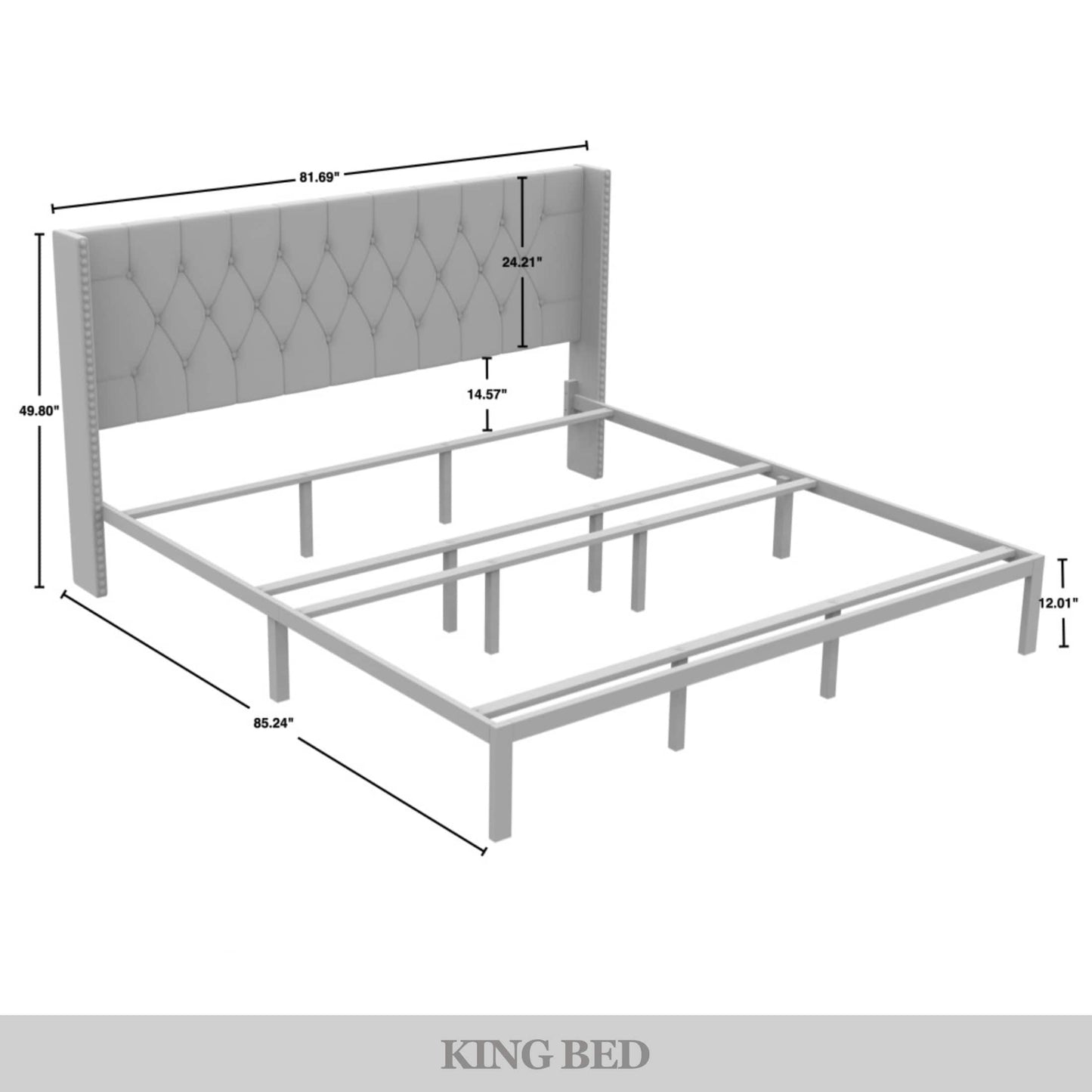 Ffyona Velvet Wingback Tufted Upholstered Bed