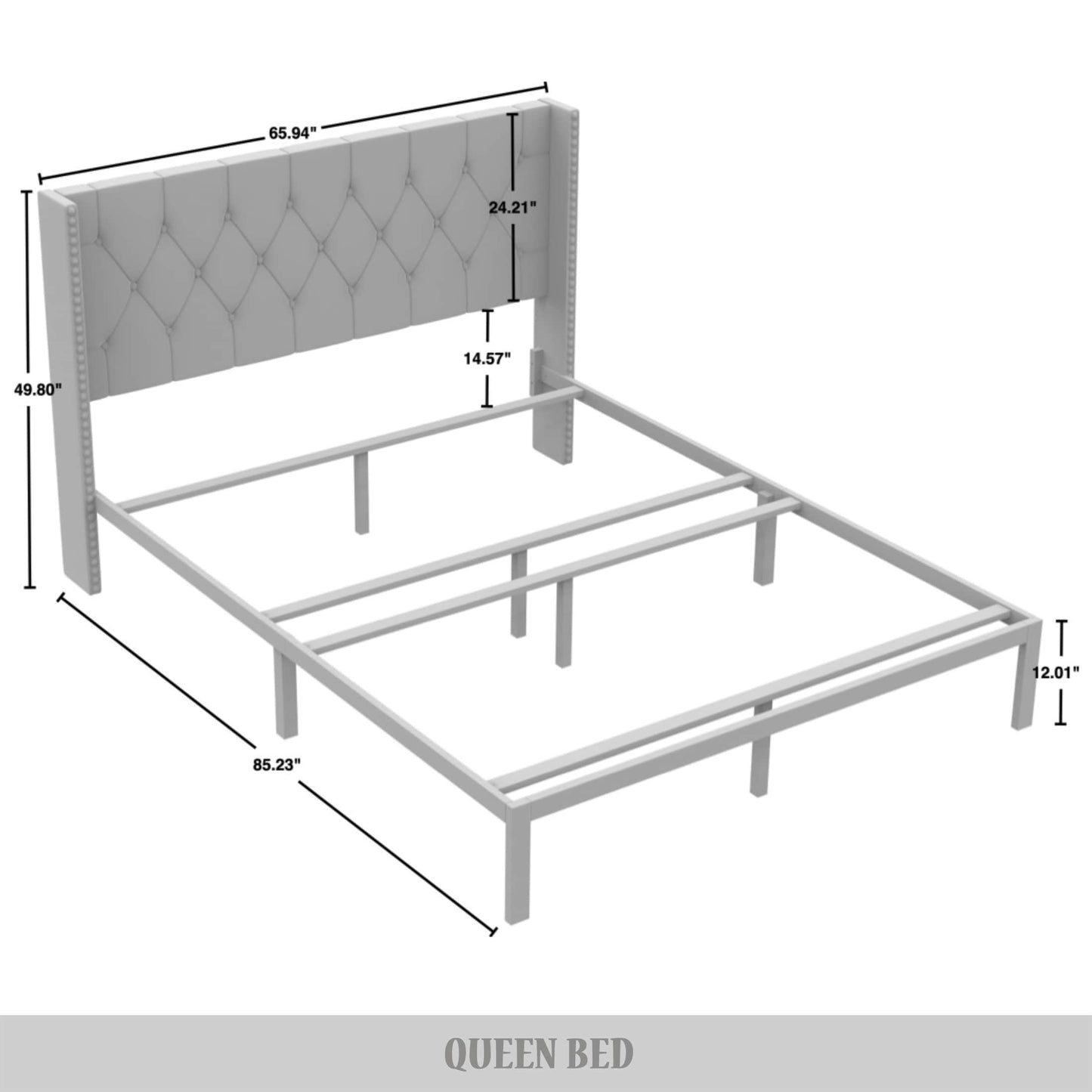 Falaq 2 Piece Bedroom Bench Set Velvet Wingback Upholstered Bed