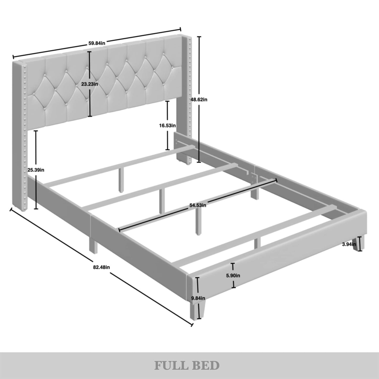 Elysian Button Tufted Wingback Upholstered Bed