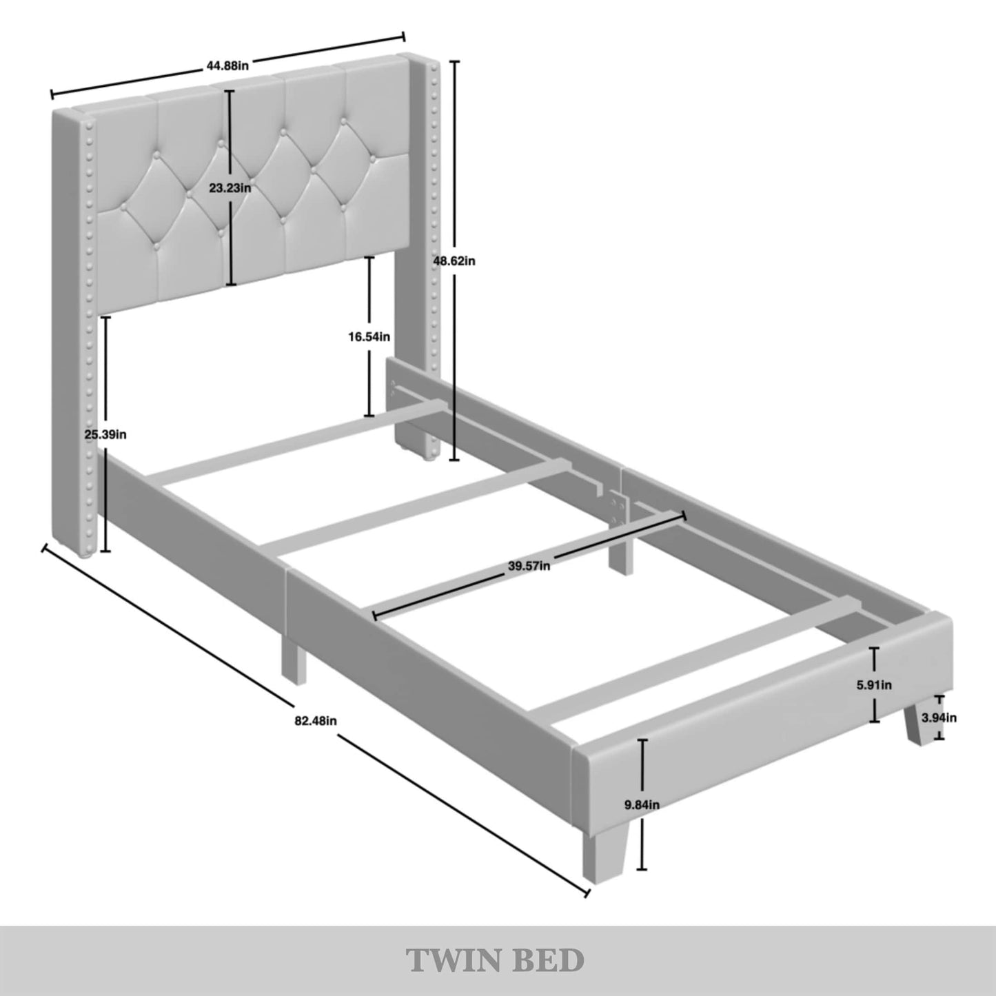 Elysian Button Tufted Wingback Upholstered Bed