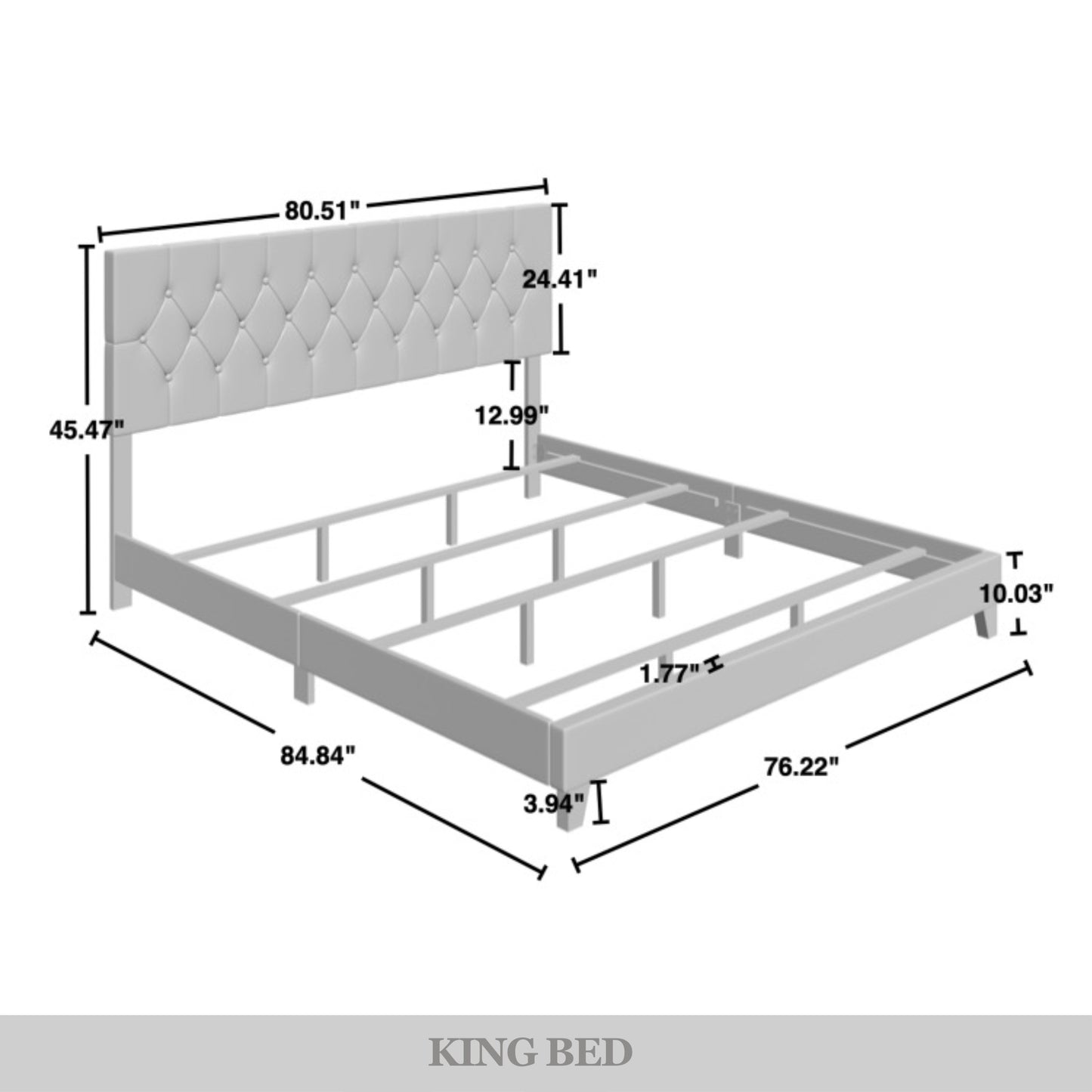 Rainsville Button Tufted Linen Upholstered Bed