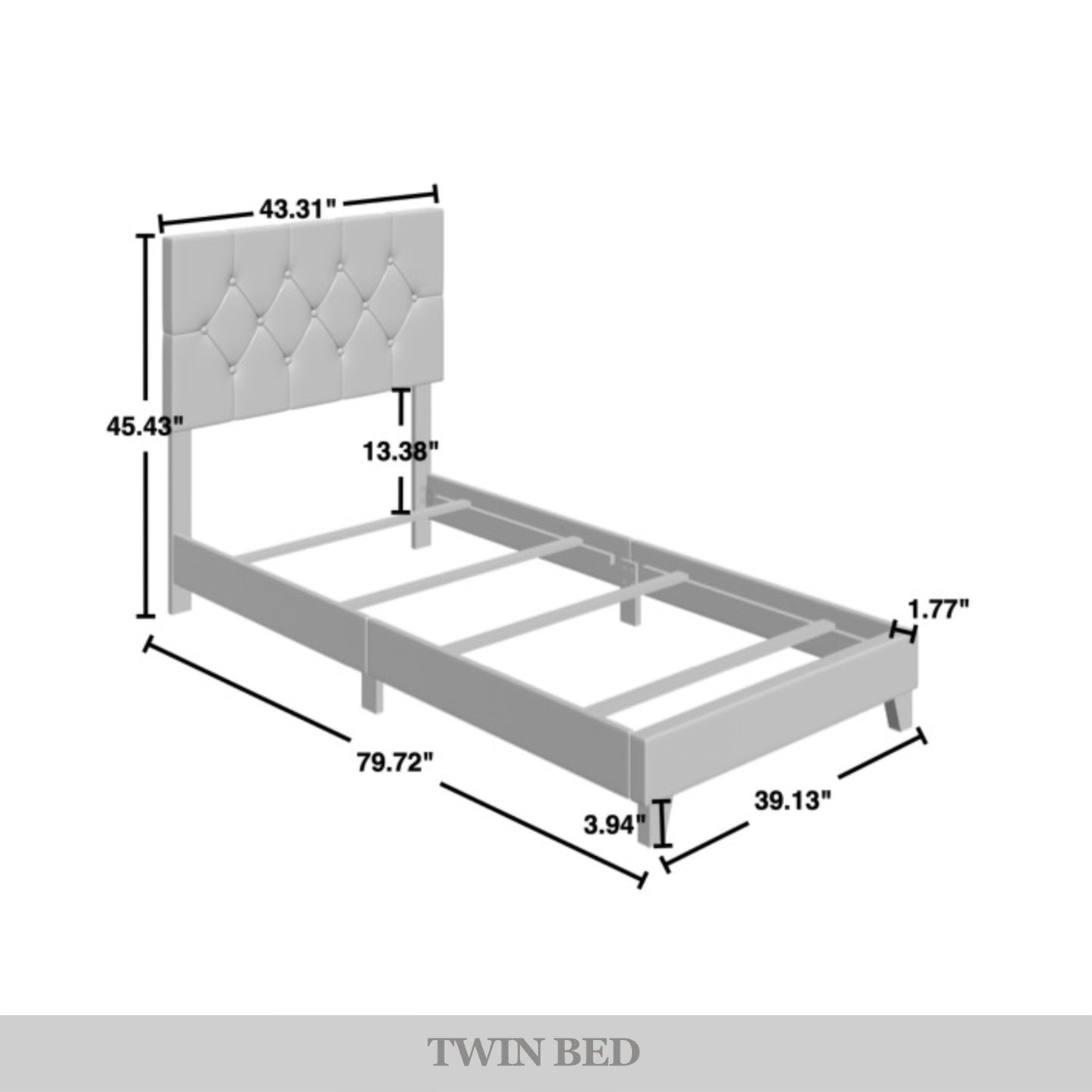 Rainsville Button Tufted Linen Upholstered Bed