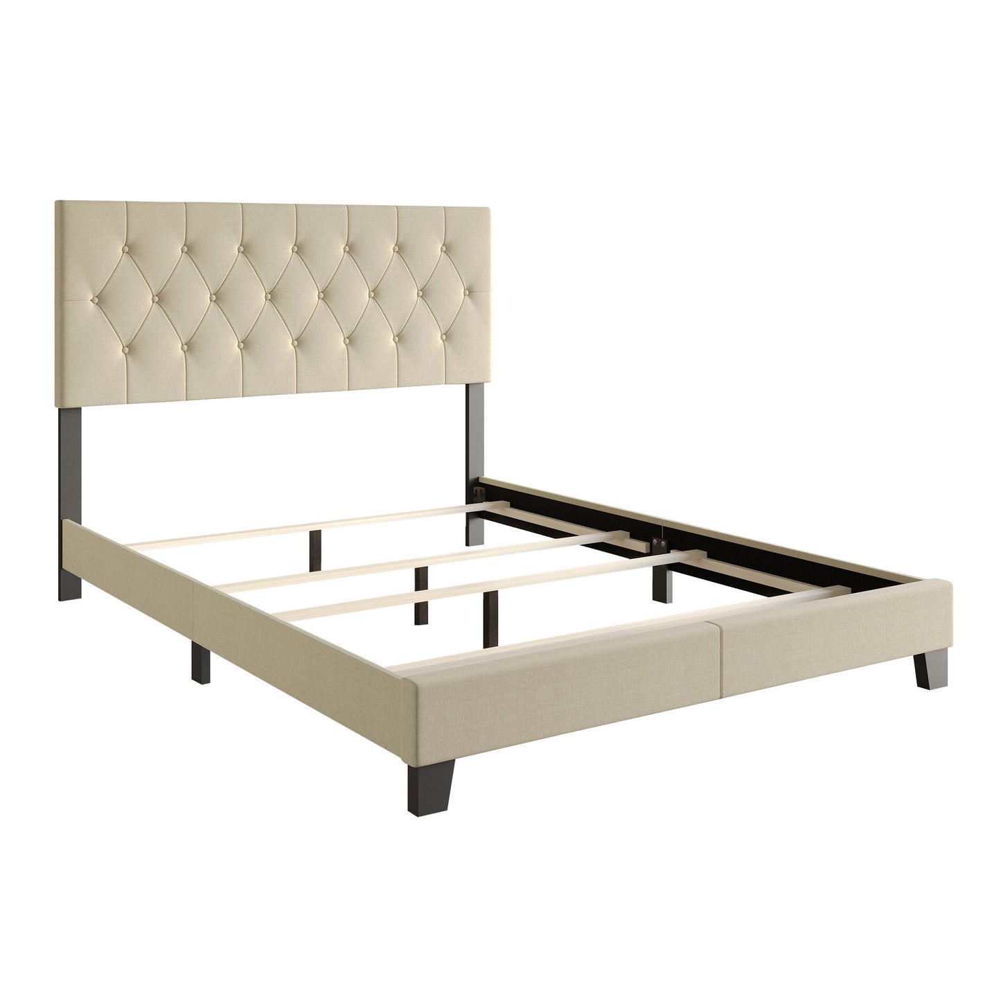 Rainsville Button Tufted Linen Upholstered Bed
