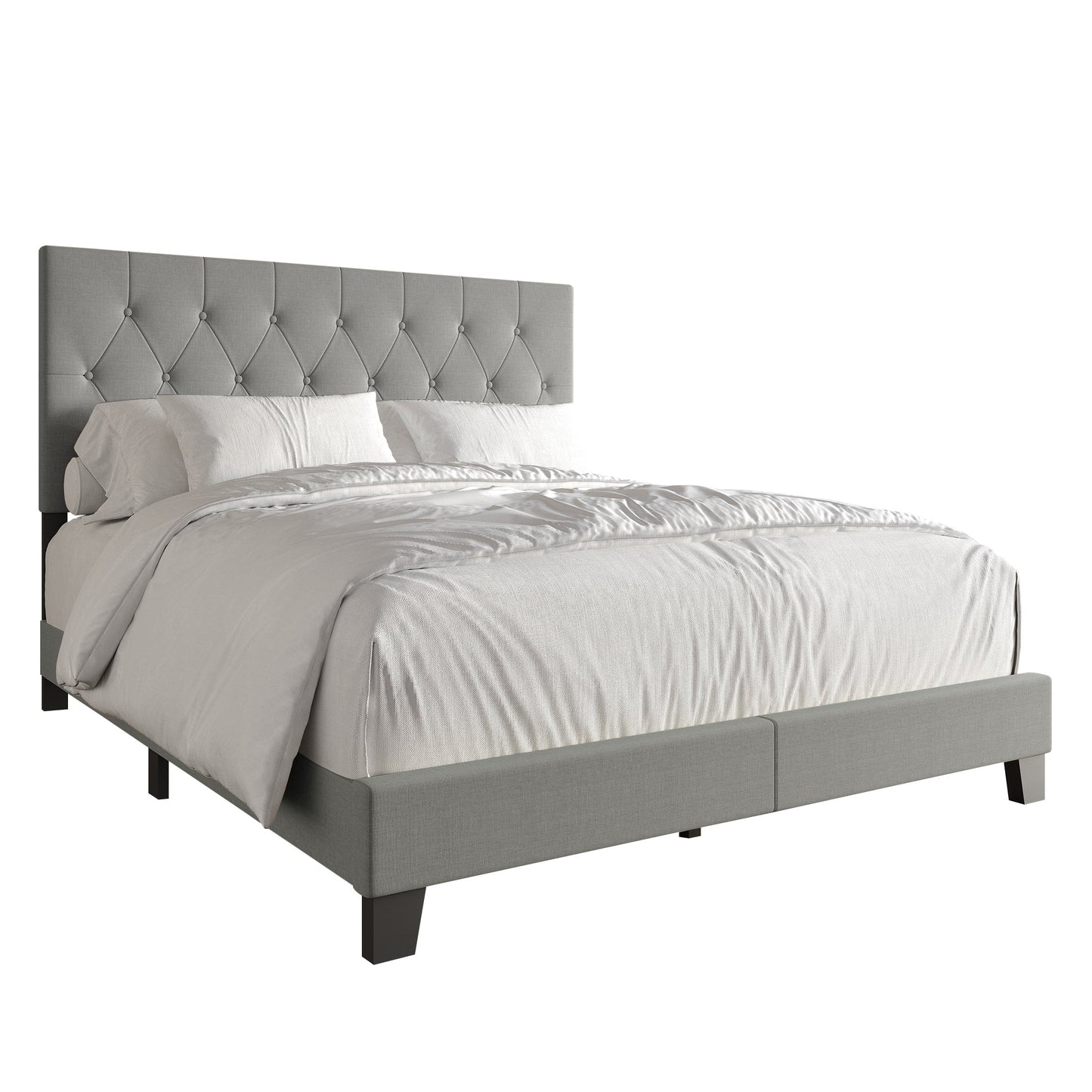 Rainsville Button Tufted Linen Upholstered Bed