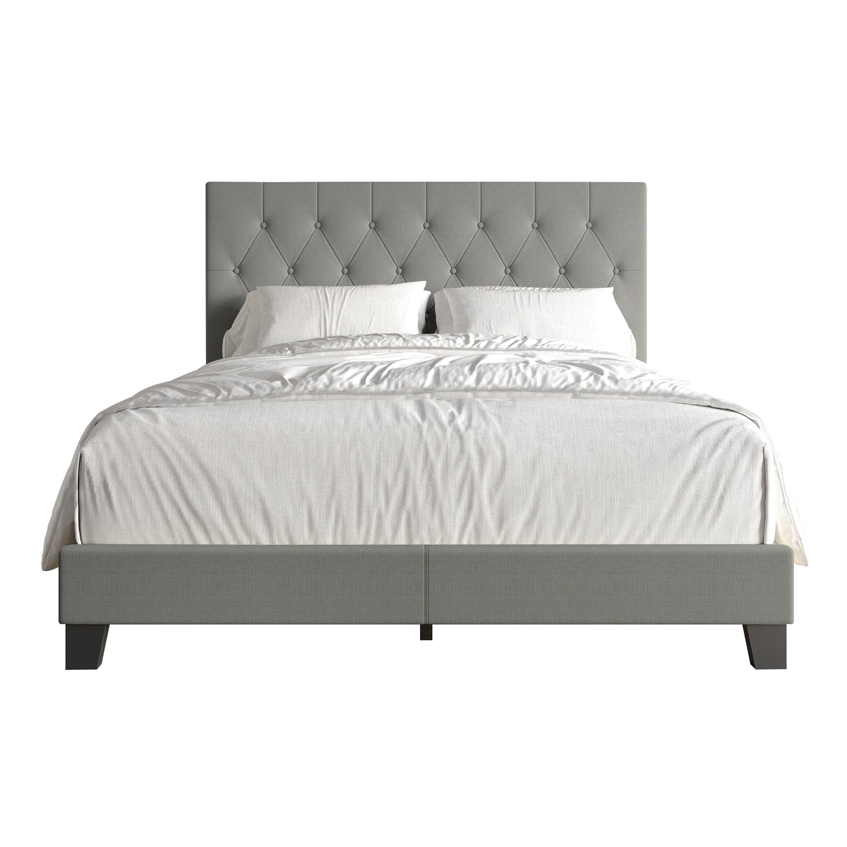 Rainsville Button Tufted Linen Upholstered Bed