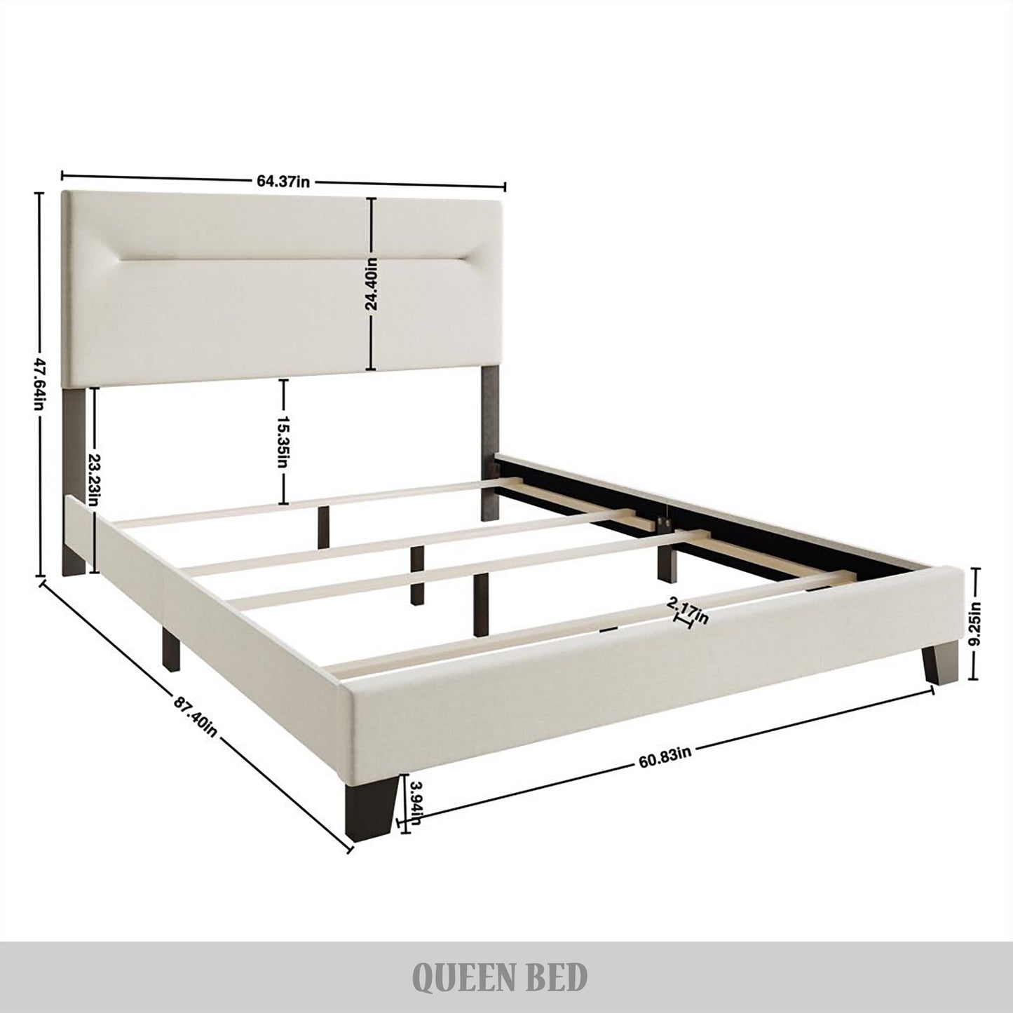 Emery Clean Linen Upholstered Bed