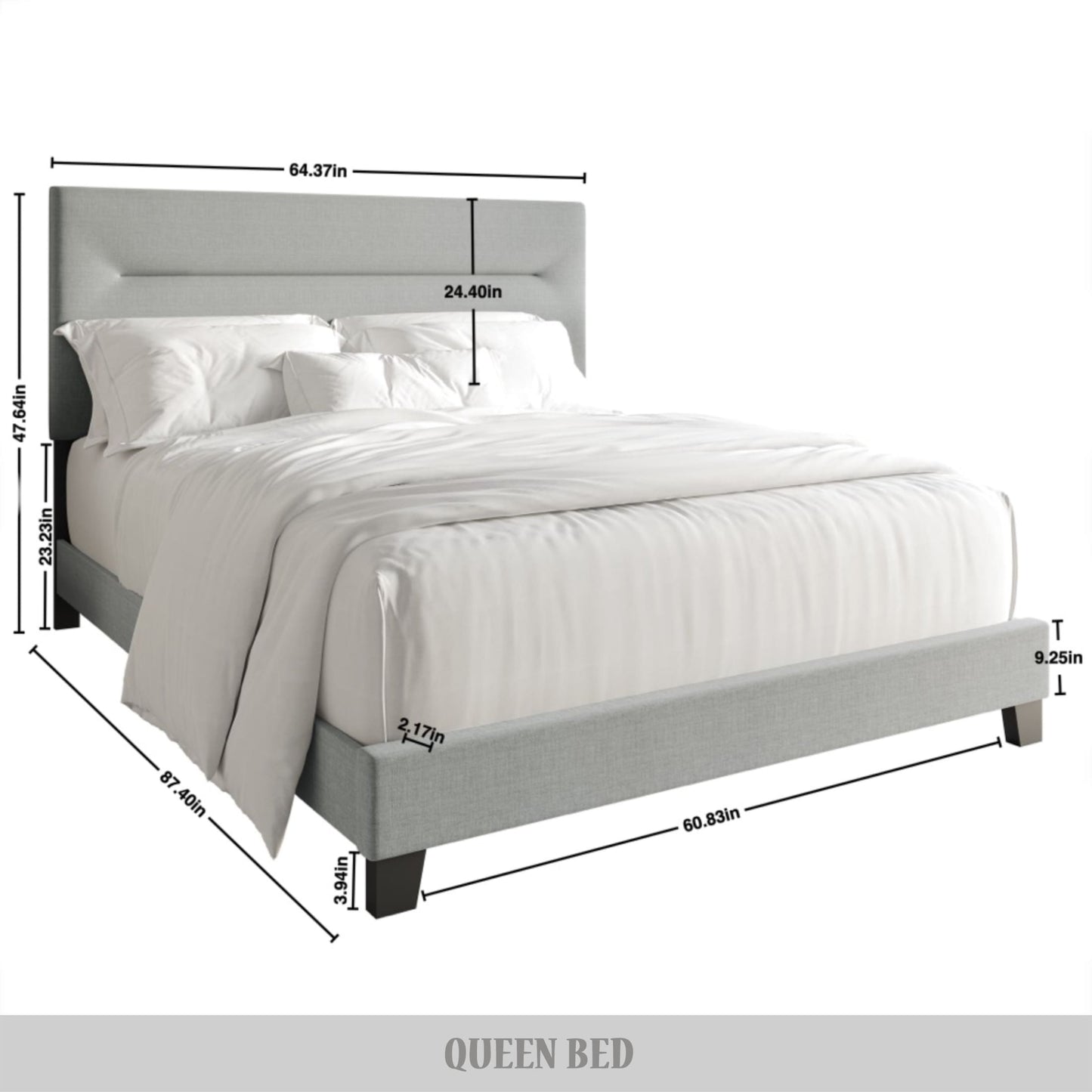Emery Clean Linen Upholstered Bed