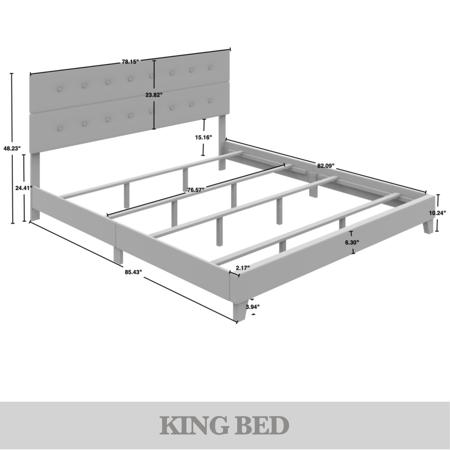 Sherlyne Button Tufted Upholstered Linen Bed