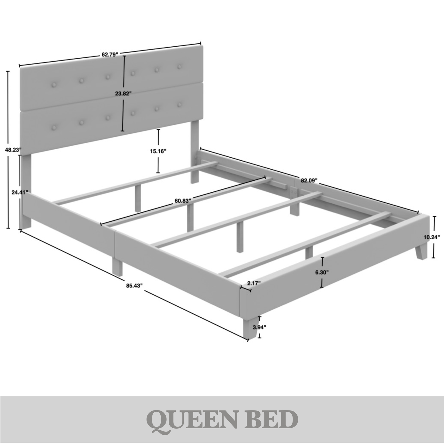 Sherlyne Button Tufted Upholstered Linen Bed