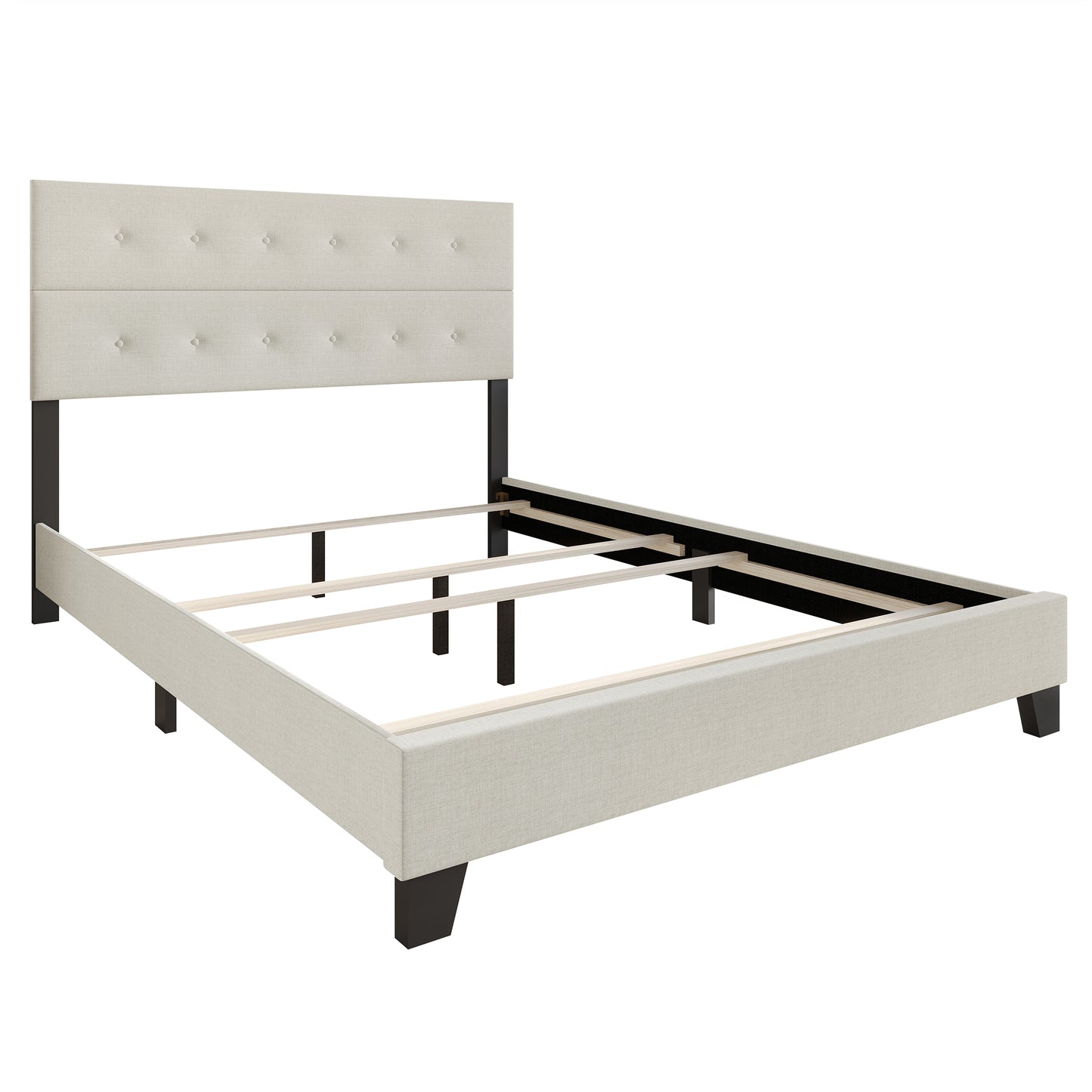 Sherlyne Button Tufted Upholstered Linen Bed