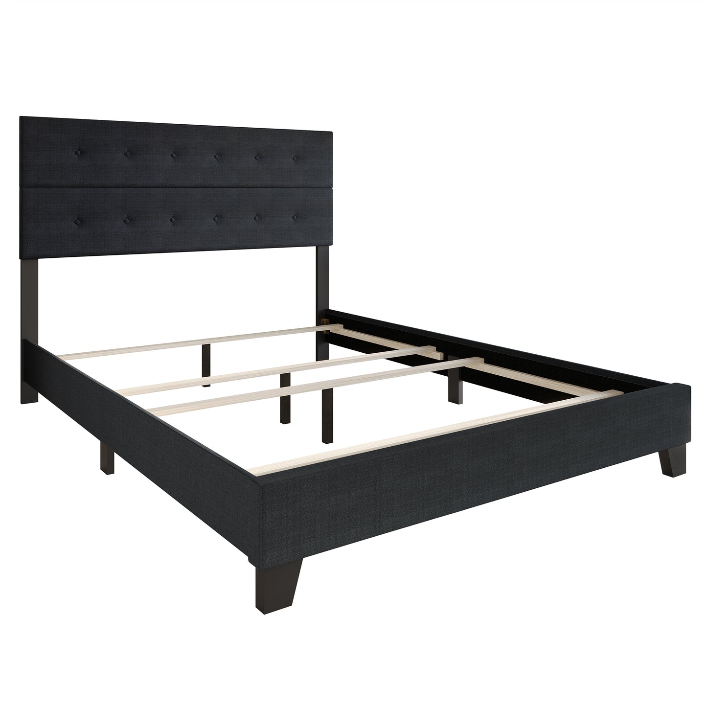 Sherlyne Button Tufted Upholstered Linen Bed