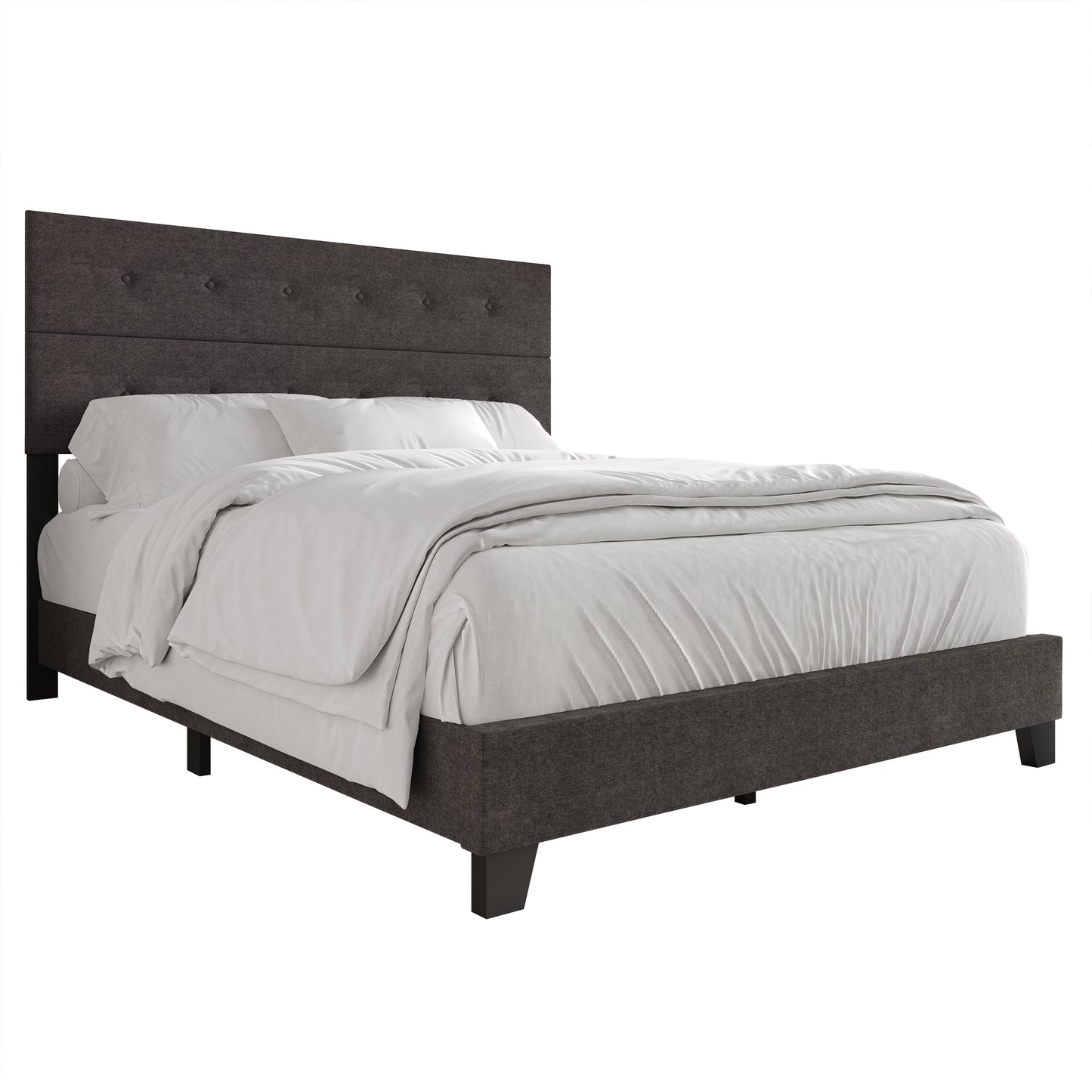 Sherlyne Button Tufted Upholstered Linen Bed