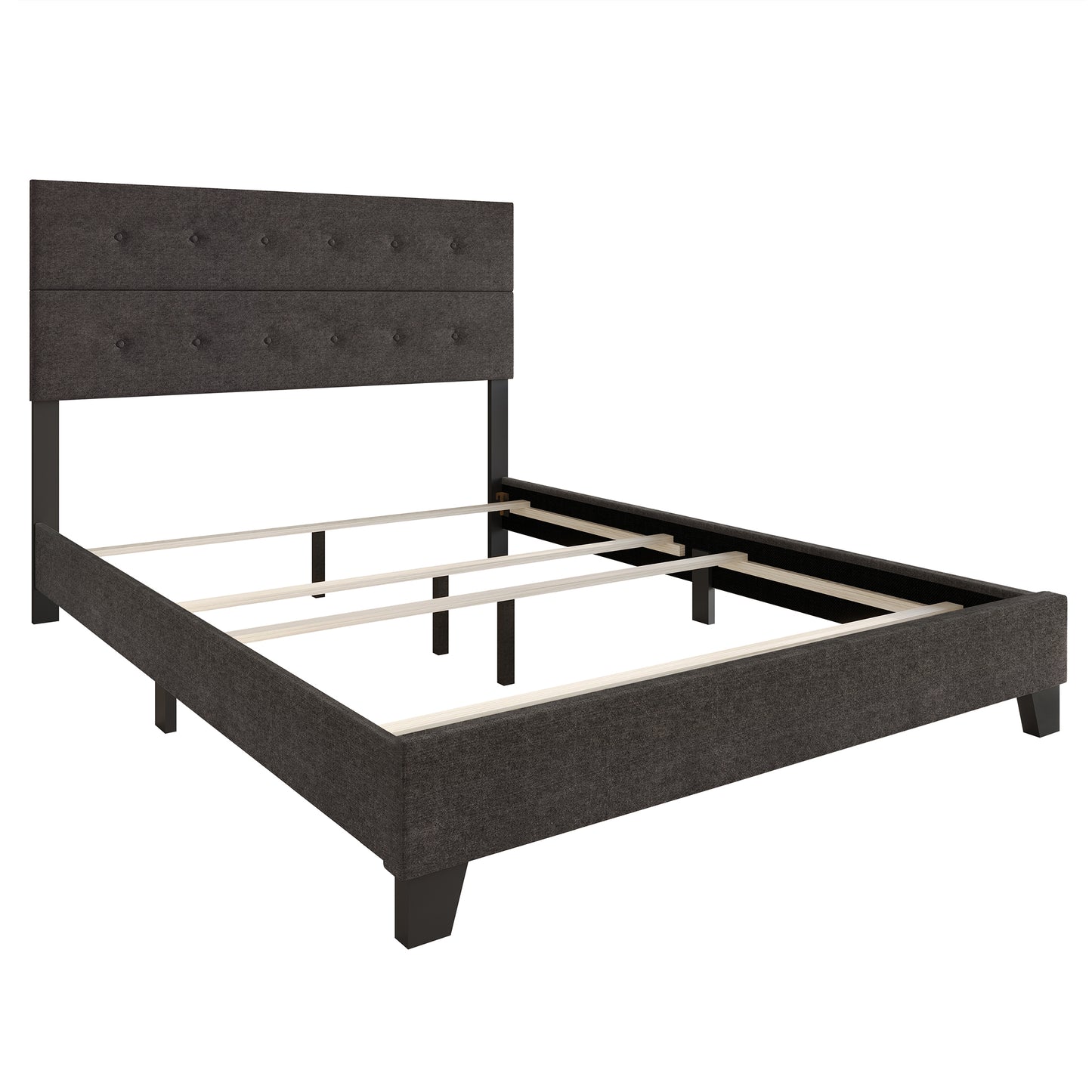 Sherlyne Button Tufted Upholstered Linen Bed