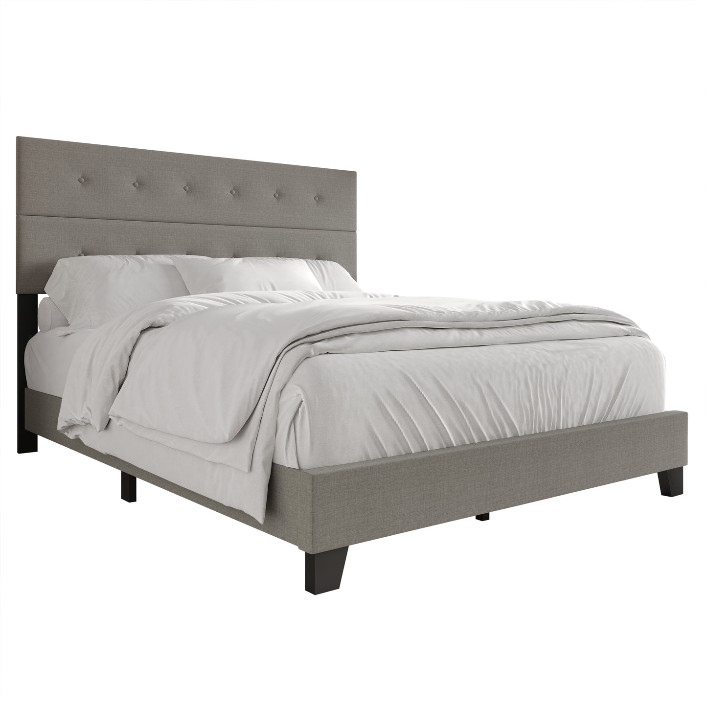 Sherlyne Button Tufted Upholstered Linen Bed
