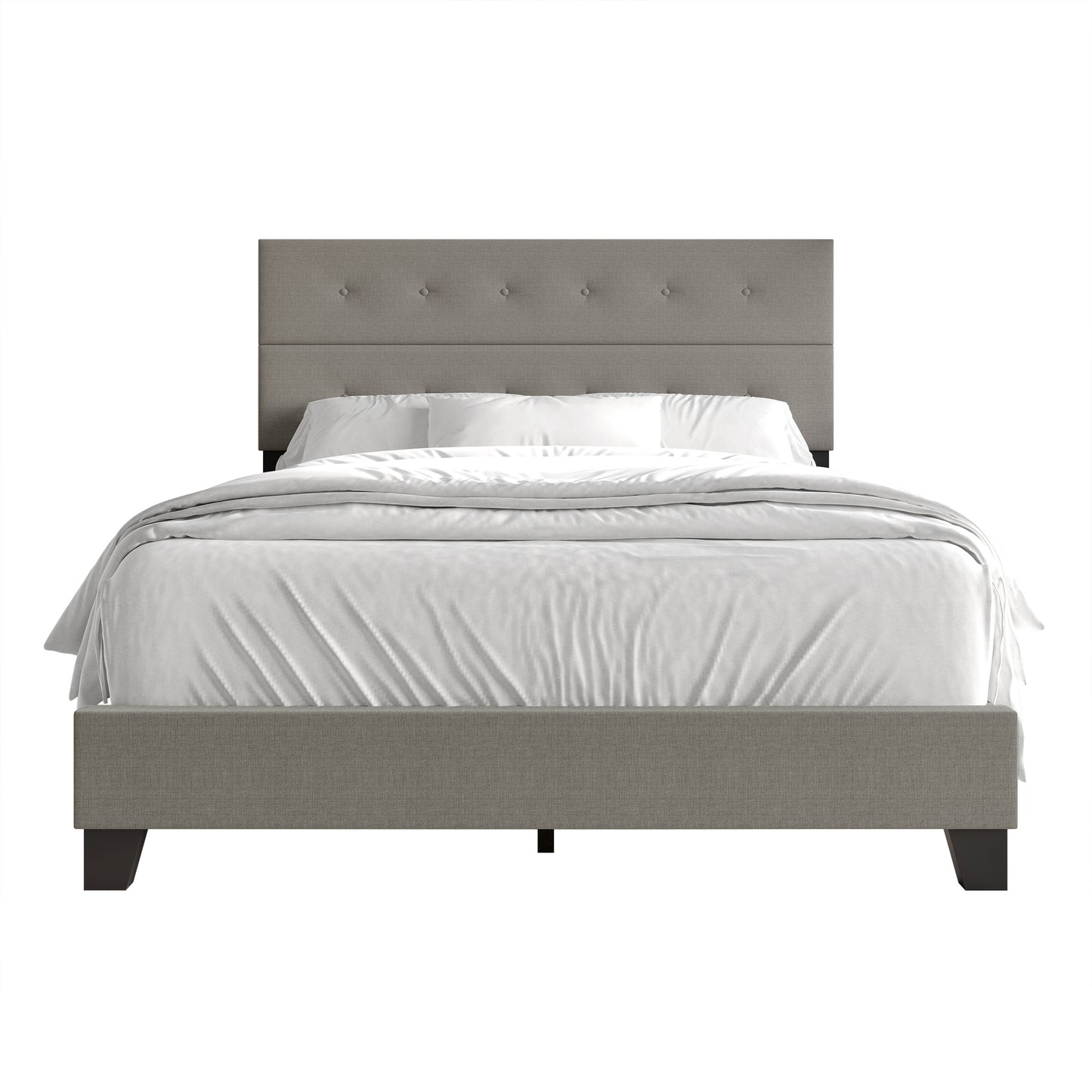 Sherlyne Button Tufted Upholstered Linen Bed