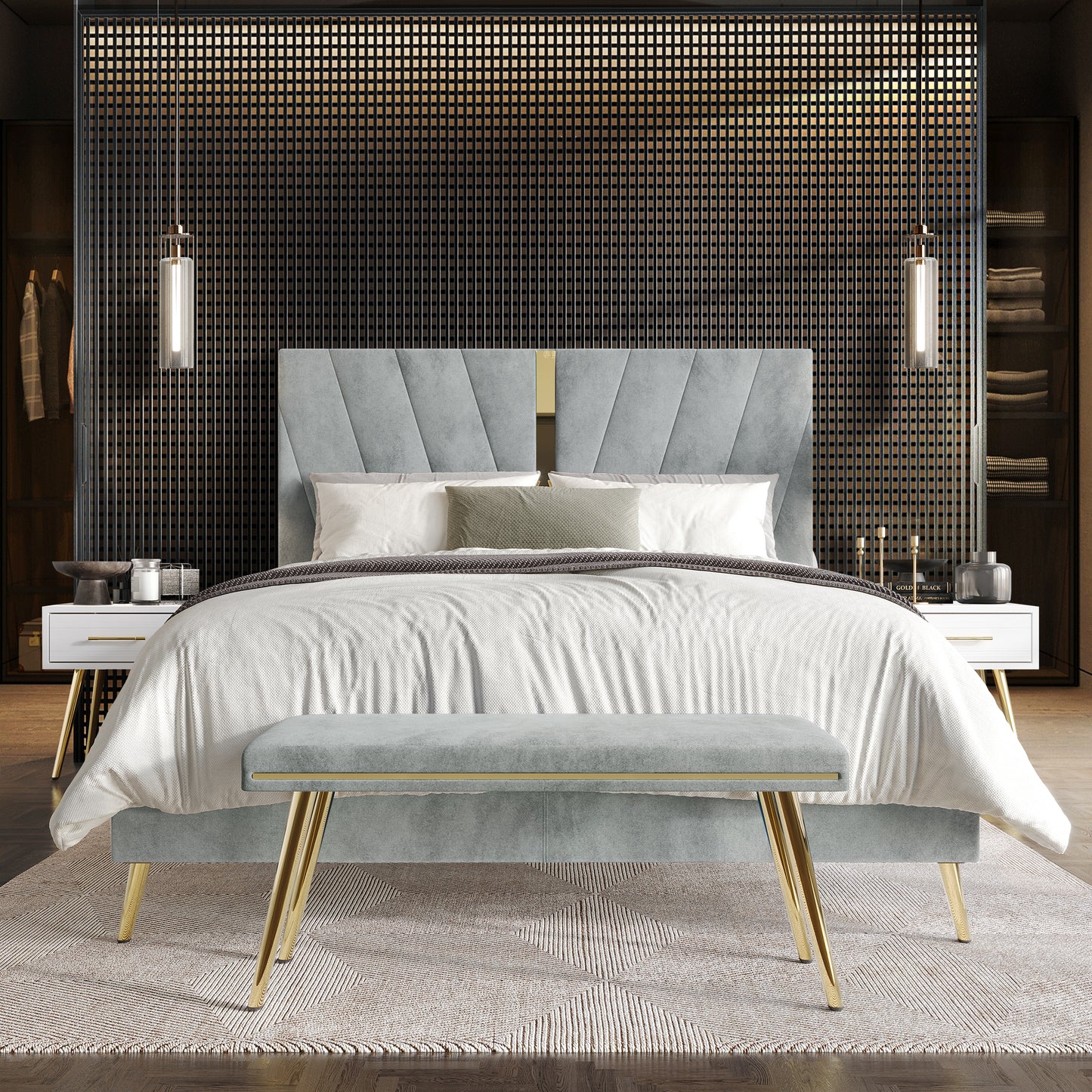 Lakeysa 4 Piece Contemporary Bedroom Set