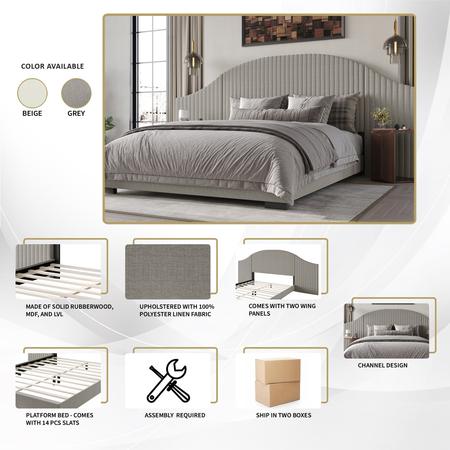 Adalize Mid-Century Modern Wall Panel Bed
