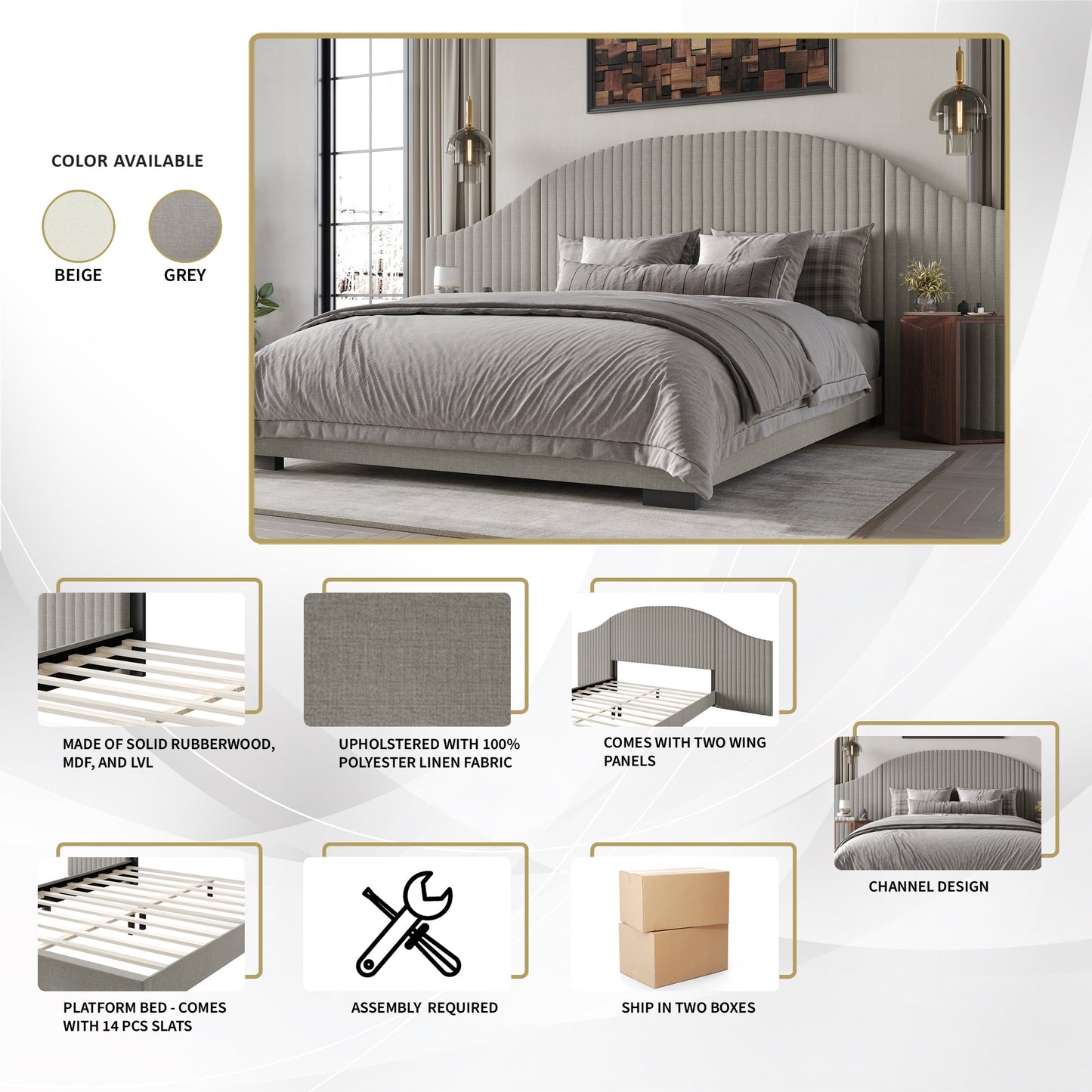 Adalize Mid-Century Modern Wall Panel Bed