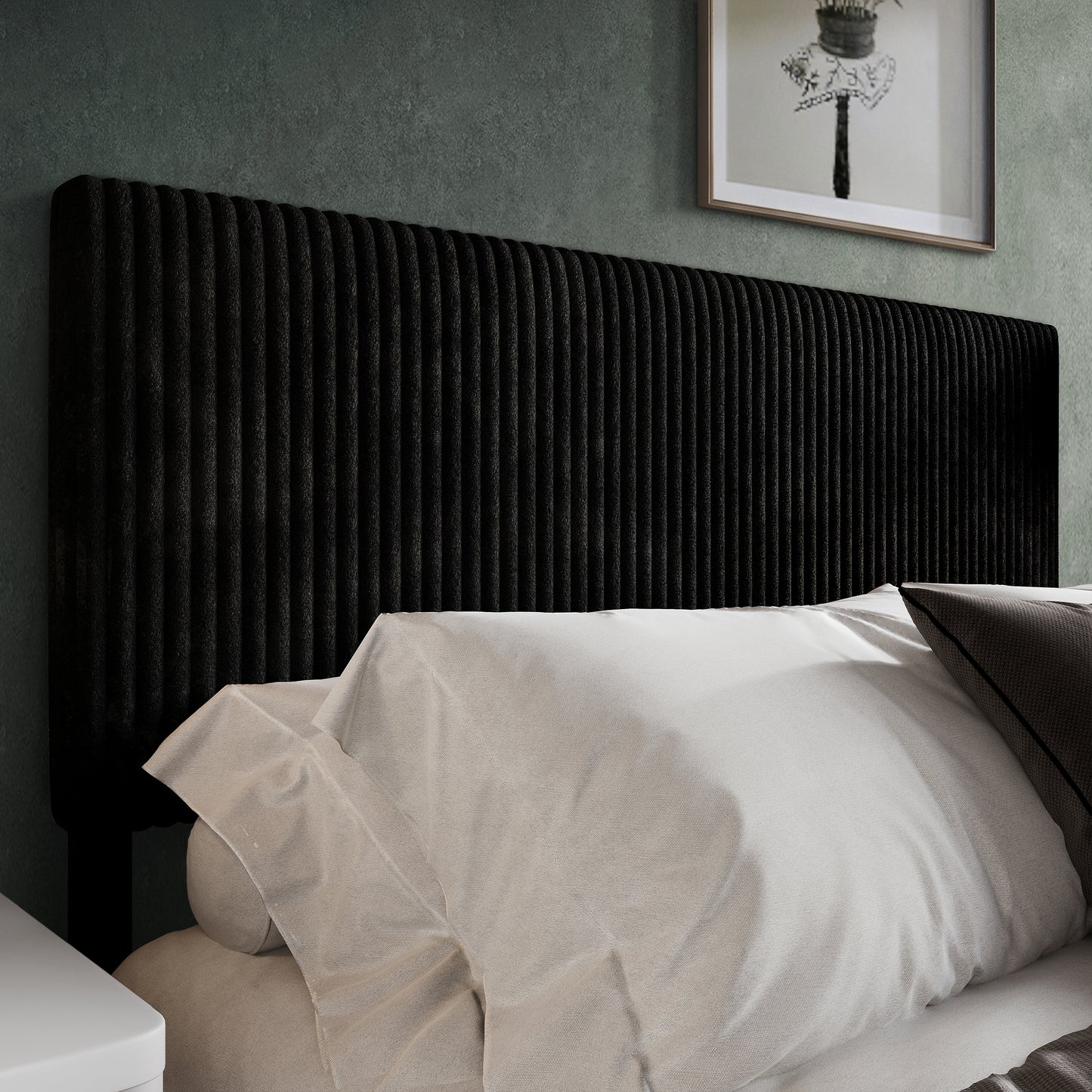 Natusuko Modern Upholstered Pleated Velvet Headboard