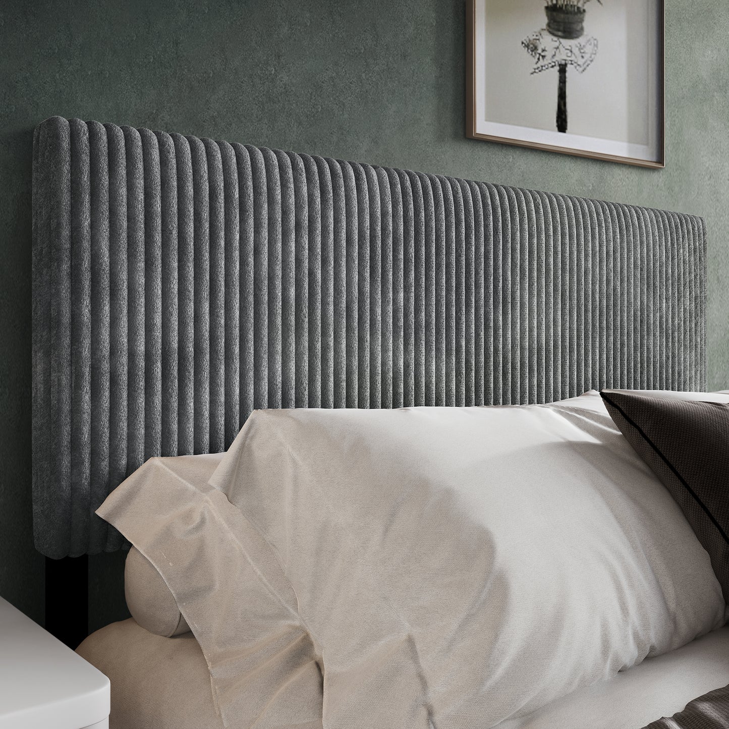 Natusuko Modern Upholstered Pleated Velvet Headboard
