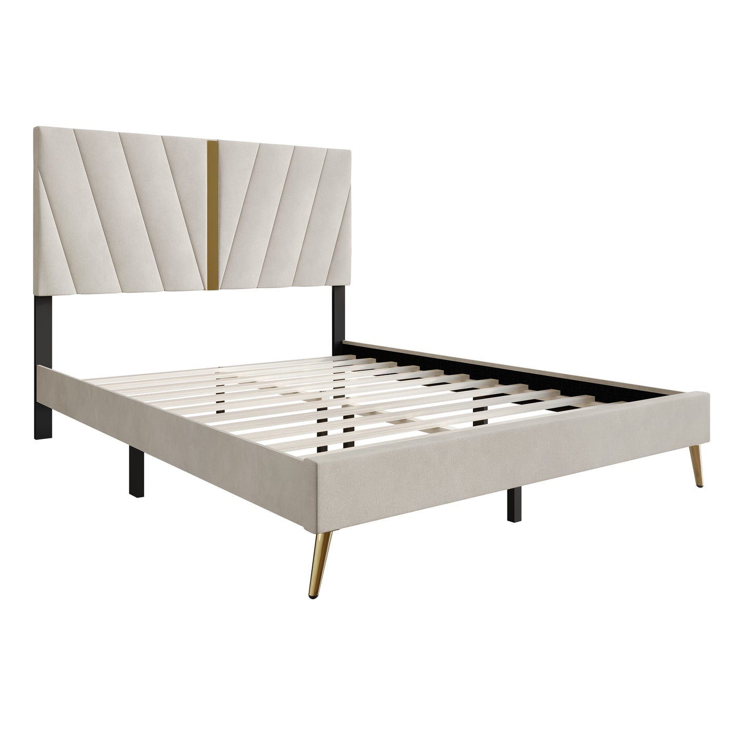 Amapola Velvet Upholstered Bed
