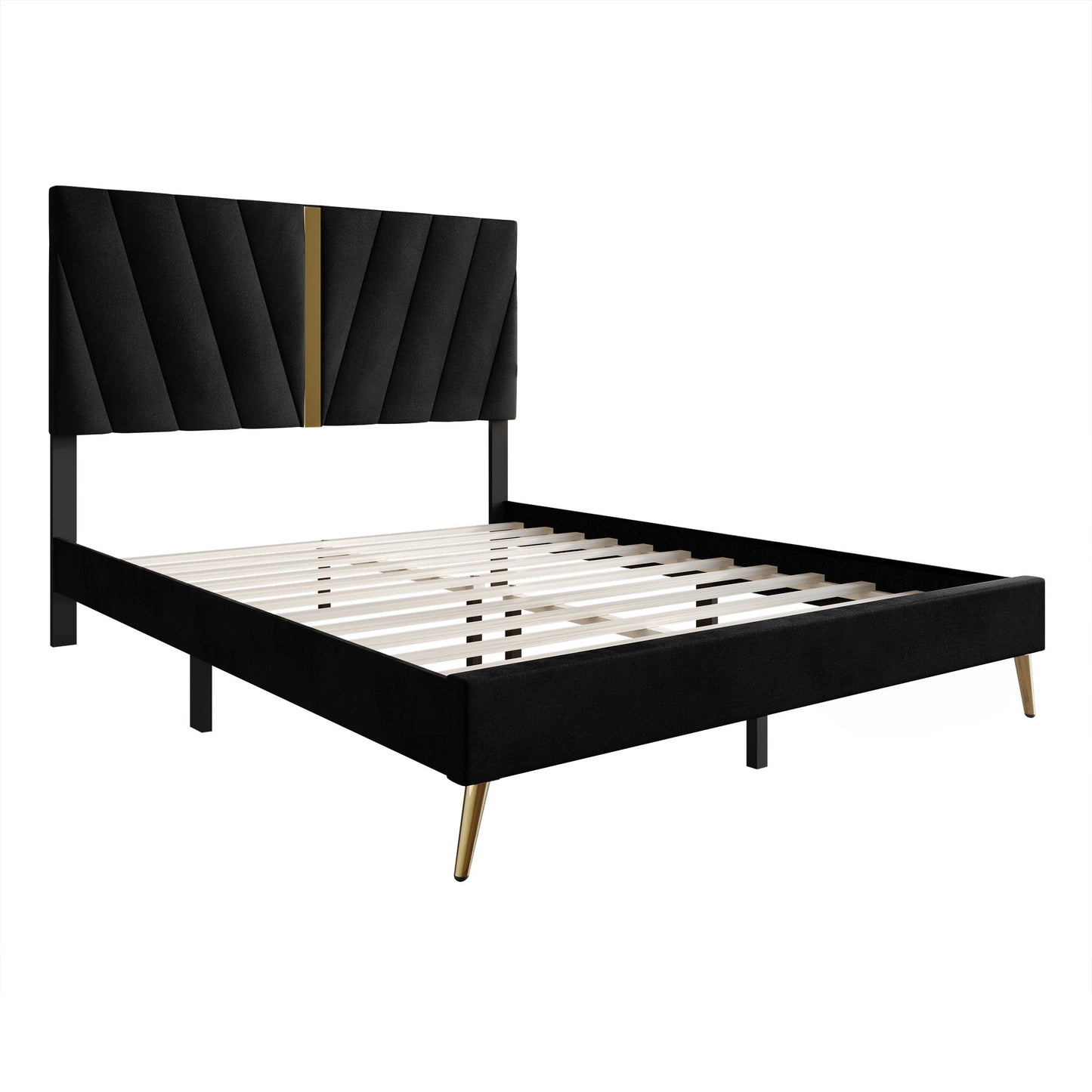 Amapola Velvet Upholstered Bed