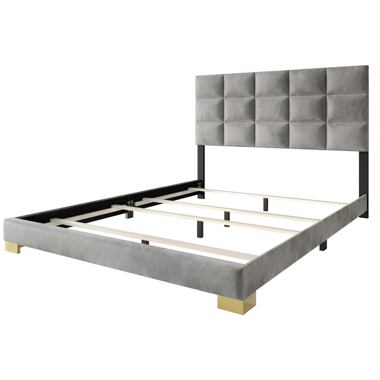 Bentall Modern Velvet Upholstered Bed