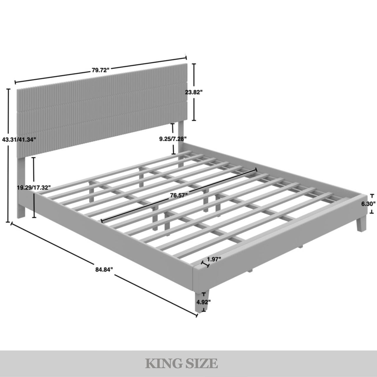Muehlebach Mid-Century Modern Velvet Platform Bed