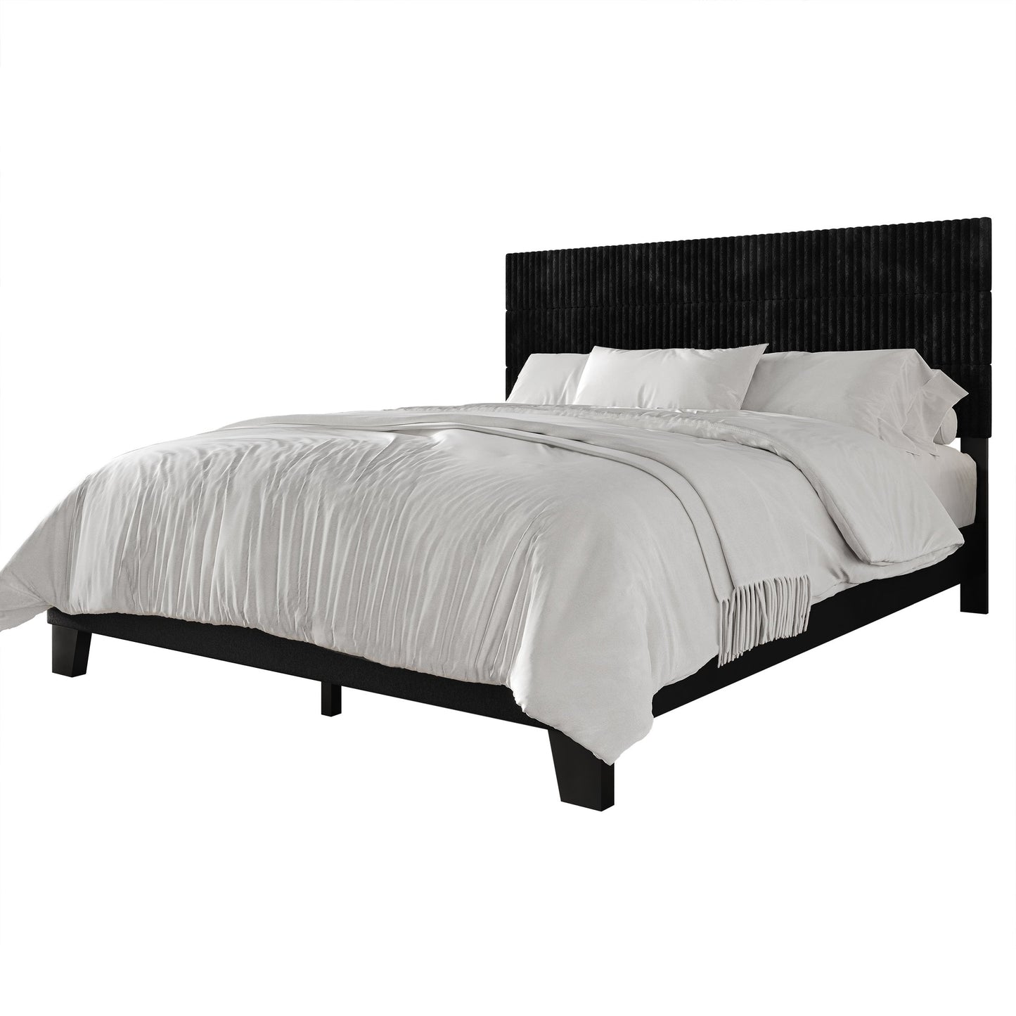 Muehlebach Mid-Century Modern Velvet Platform Bed