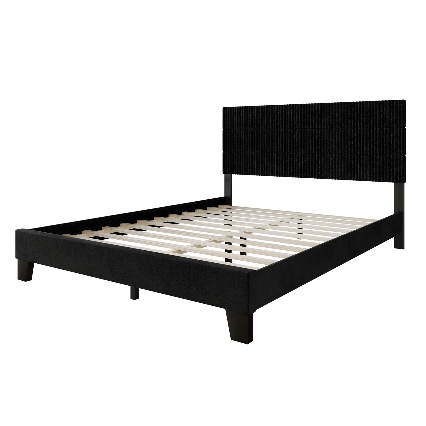 Muehlebach Mid-Century Modern Velvet Platform Bed
