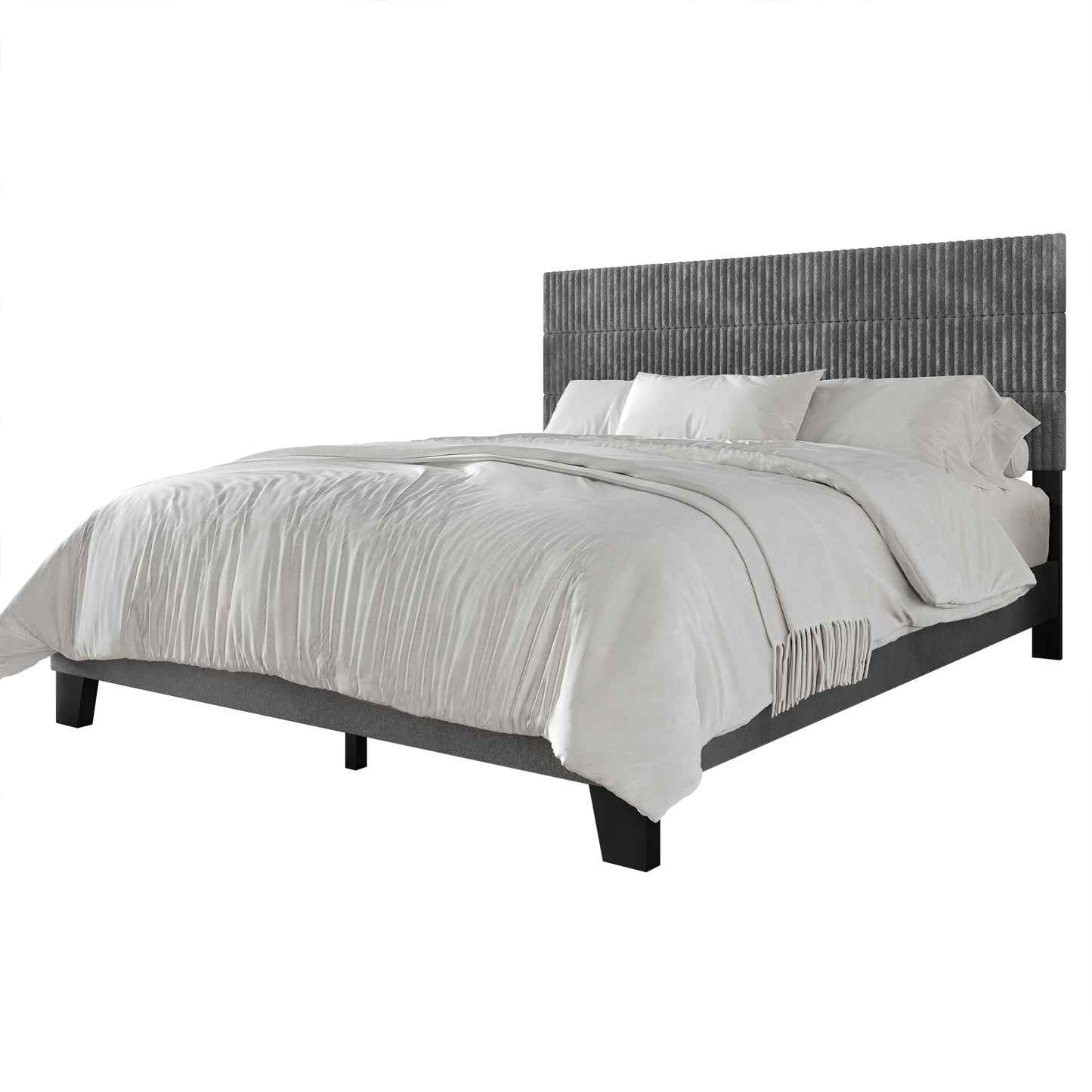 Muehlebach Mid-Century Modern Velvet Platform Bed
