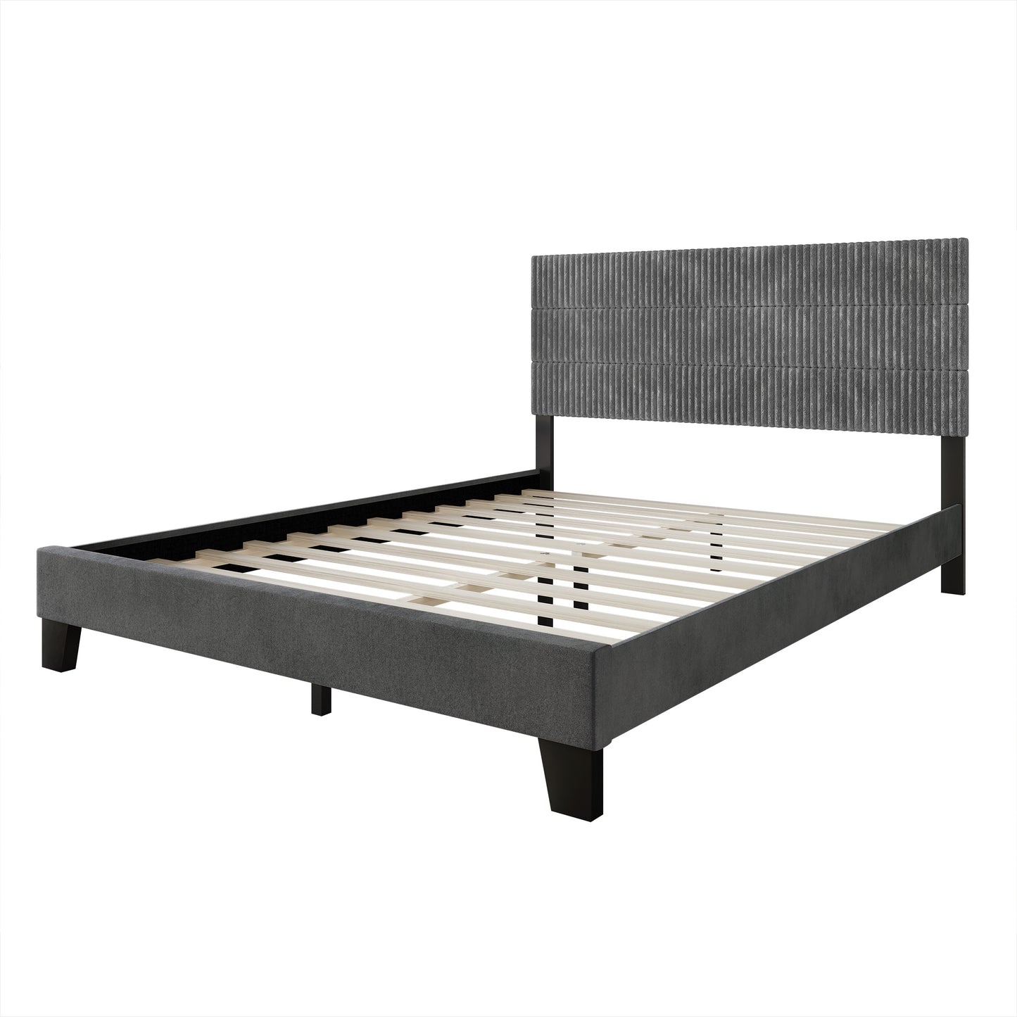 Muehlebach Mid-Century Modern Velvet Platform Bed