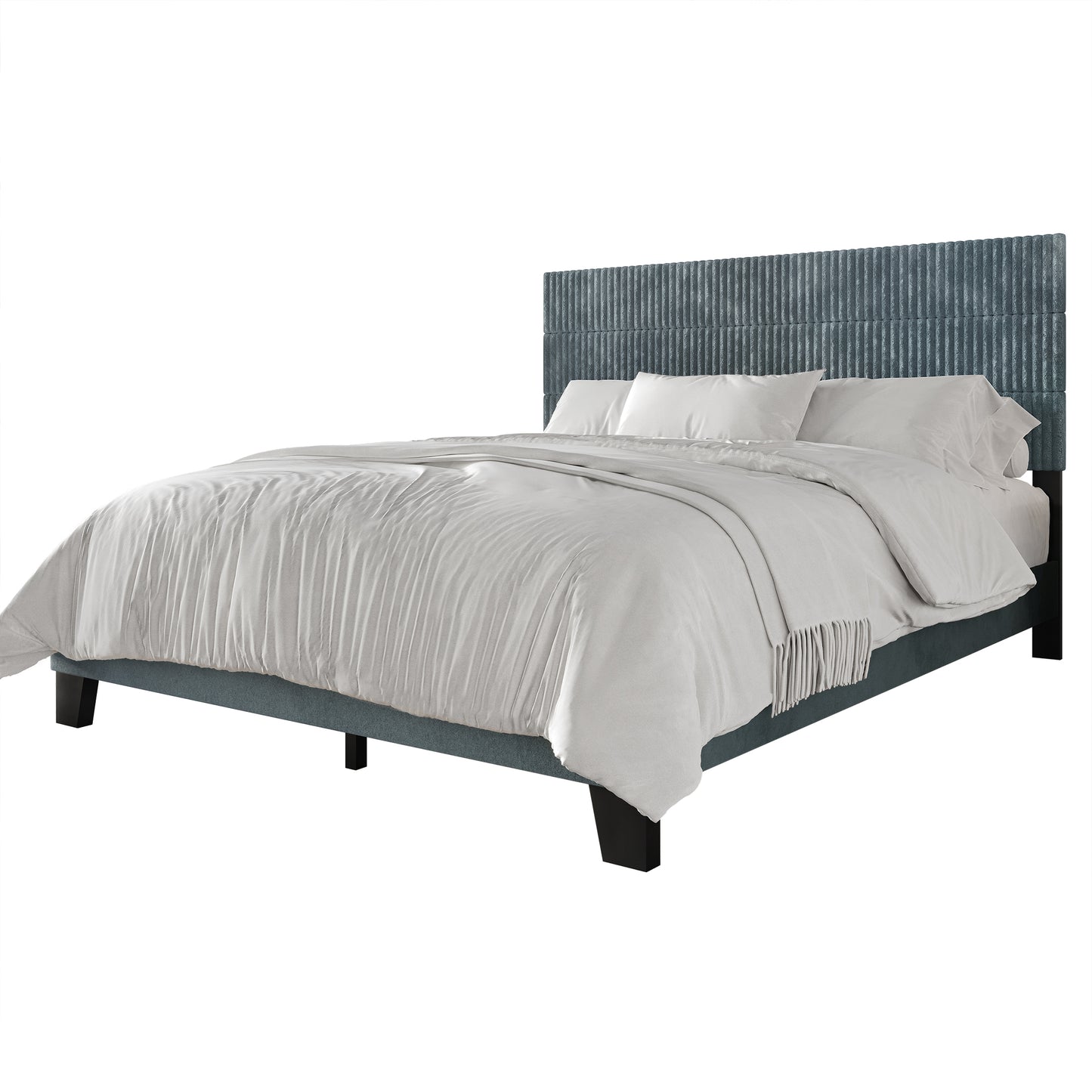 Muehlebach Mid-Century Modern Velvet Platform Bed