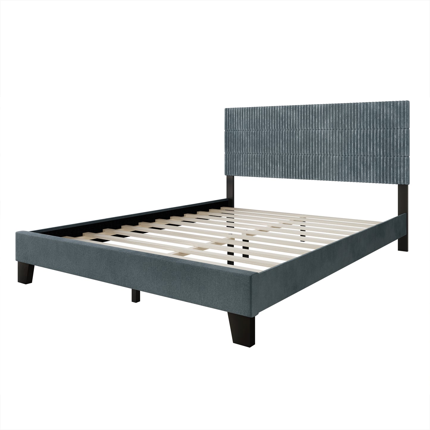 Muehlebach Mid-Century Modern Velvet Platform Bed