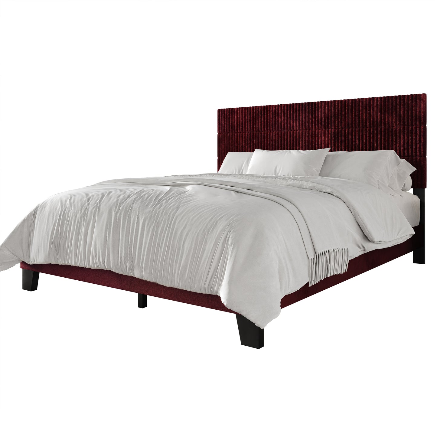 Muehlebach Mid-Century Modern Velvet Platform Bed