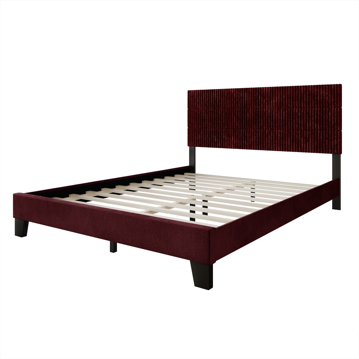 Muehlebach Mid-Century Modern Velvet Platform Bed