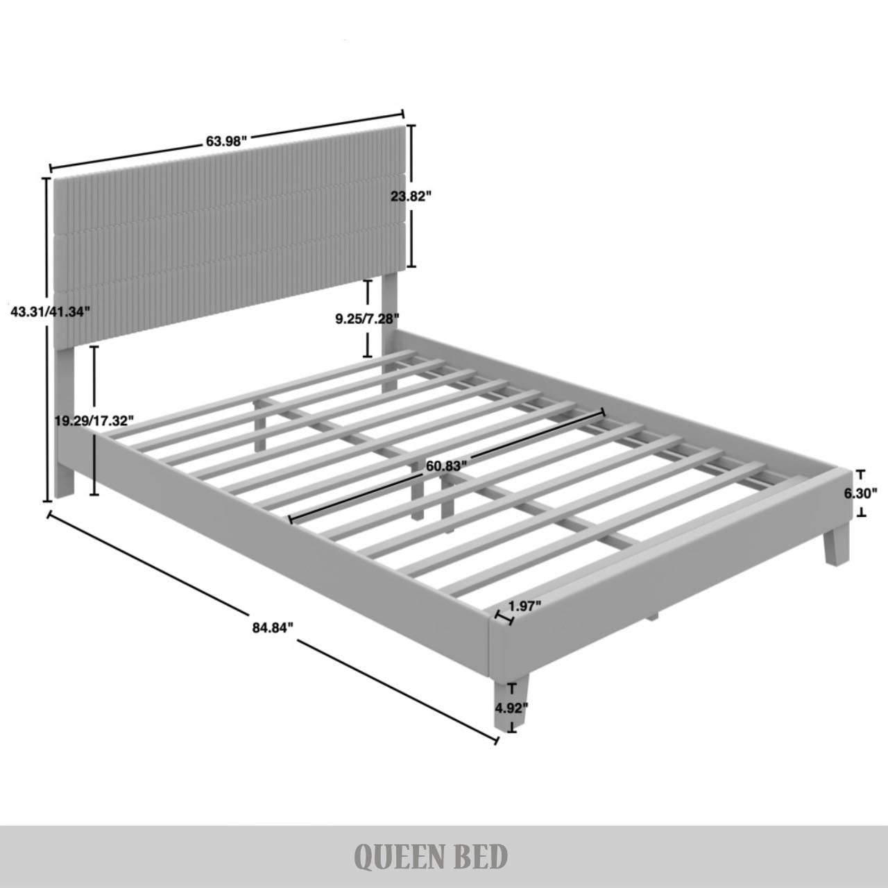 Muehlebach Mid-Century Modern Velvet Platform Bed