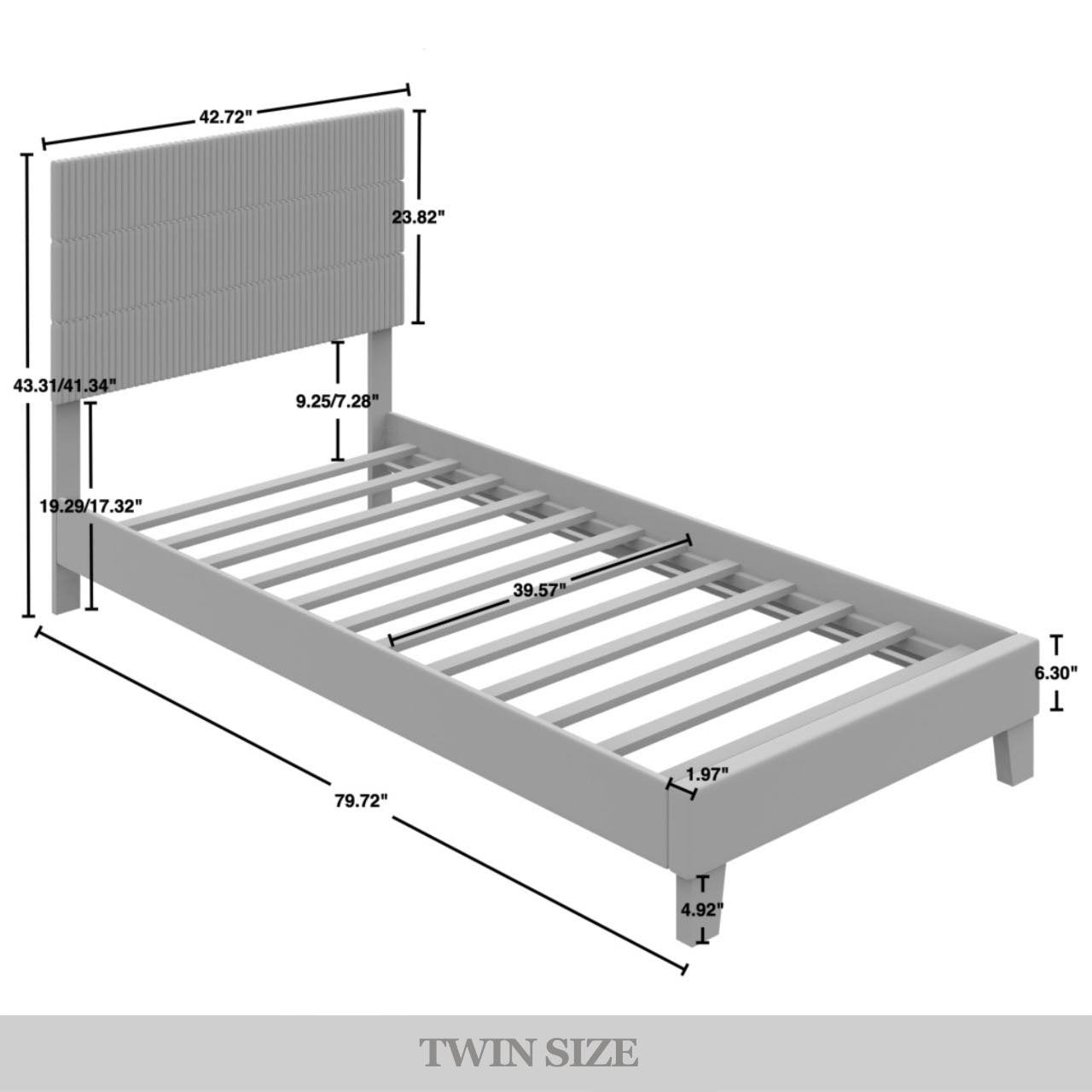 Muehlebach Mid-Century Modern Velvet Platform Bed