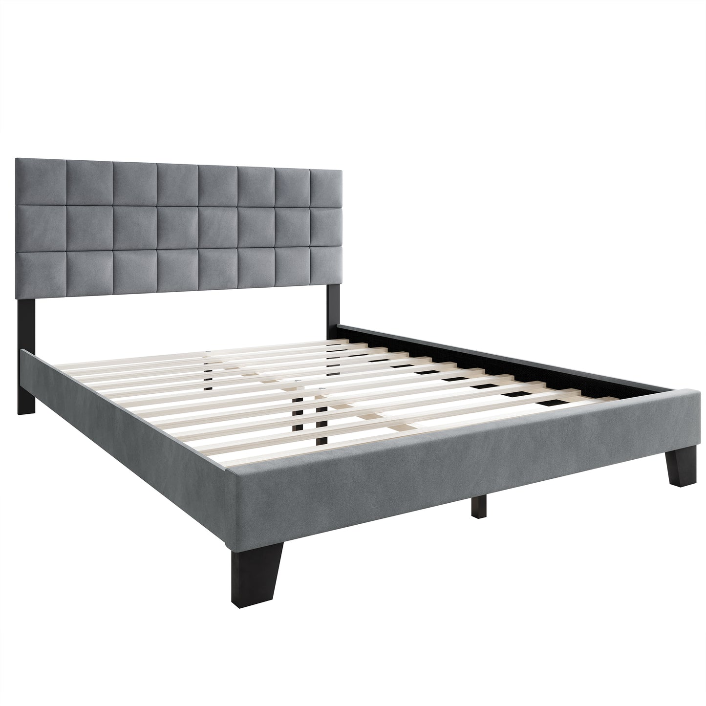 Cheneka Velvet Platform Bed