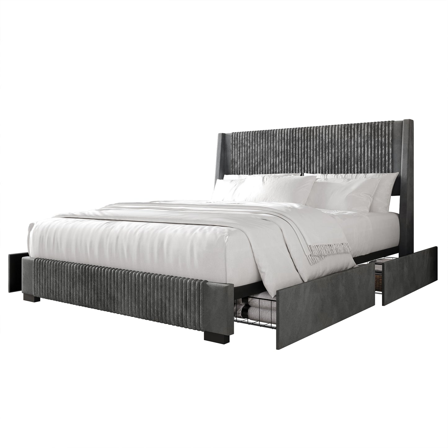 Eliset Corduroy Luxurious Bed