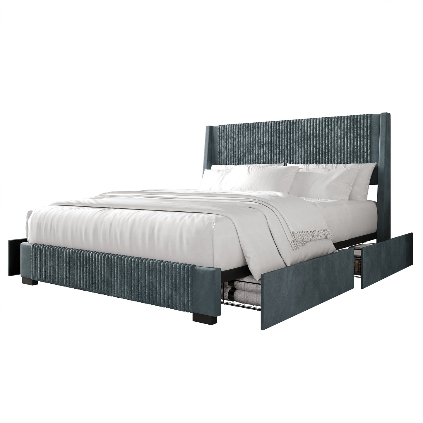 Eliset Corduroy Luxurious Bed