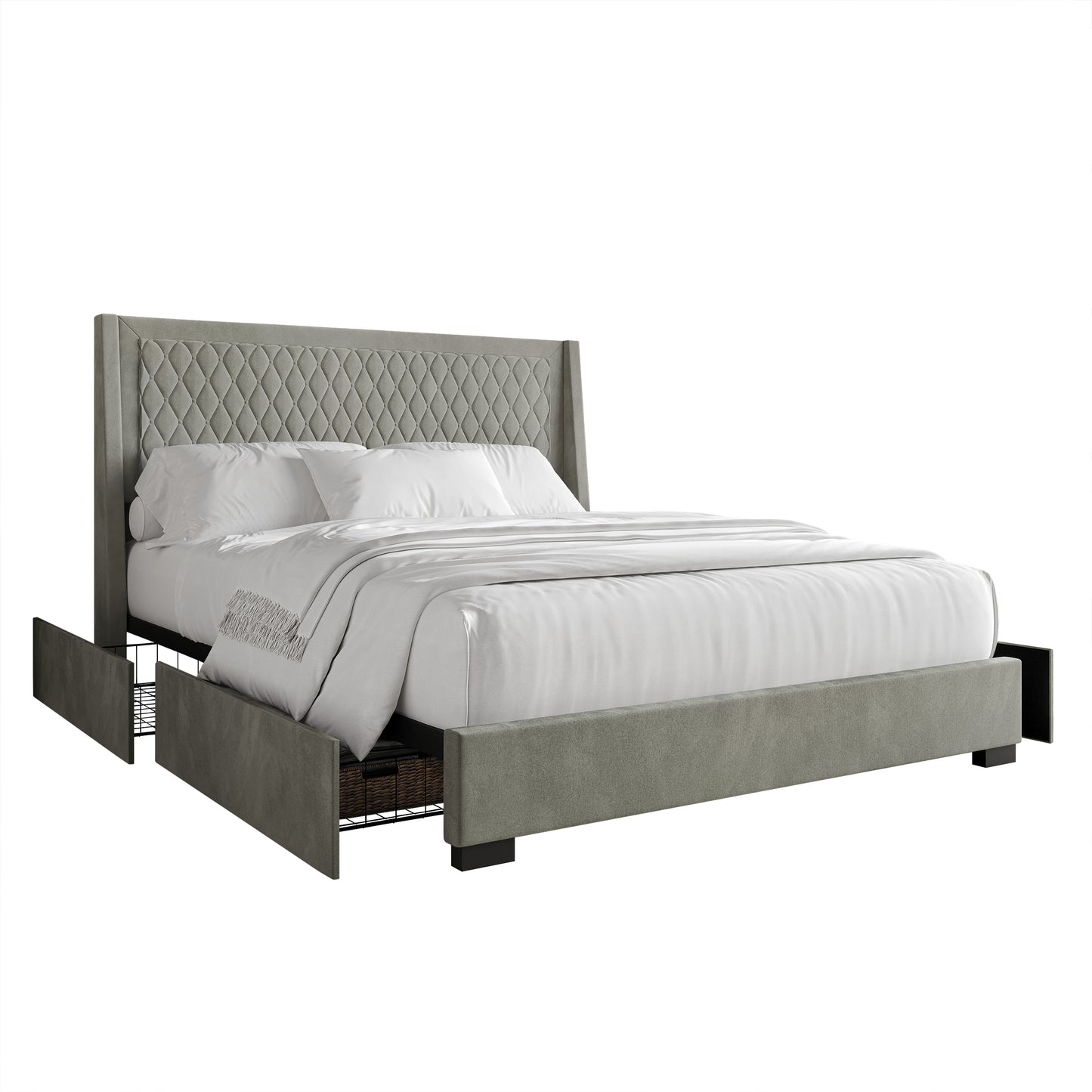 Huckins Velvet Luxurious Bed