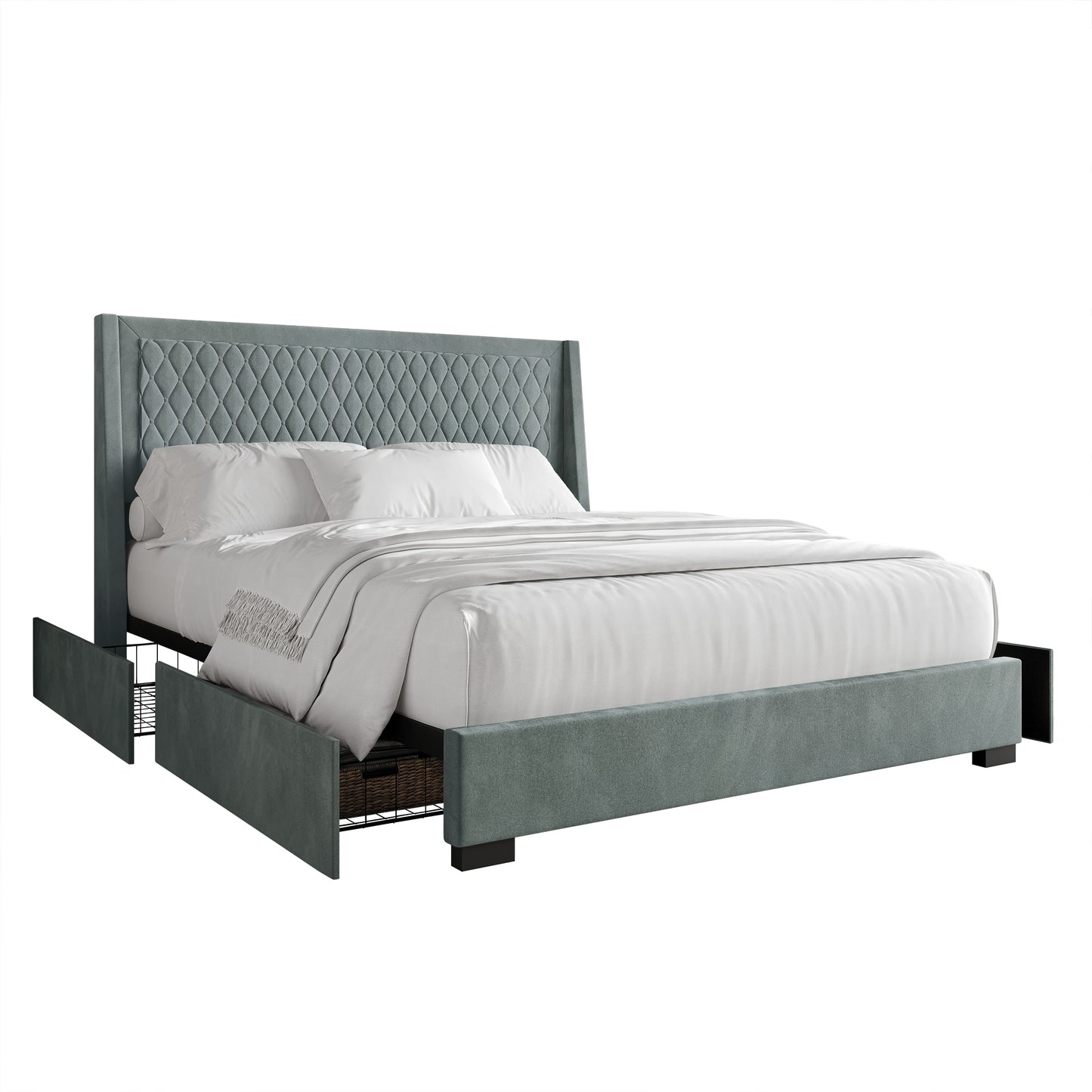 Huckins Velvet Luxurious Bed