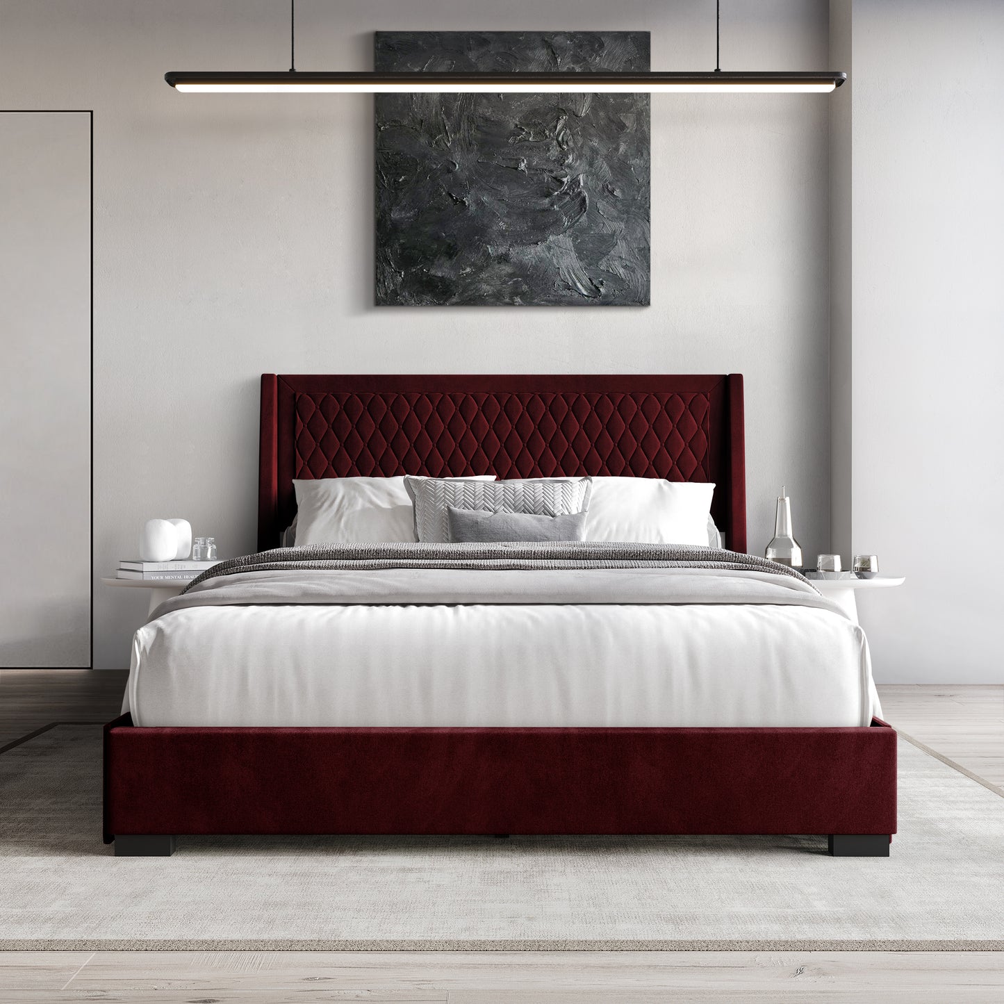 Huckins Velvet Luxurious Bed