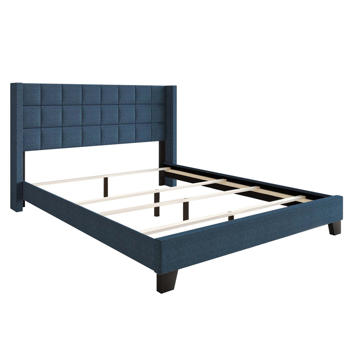 Jiahang Wingback Linen Upholstered Panel Bed