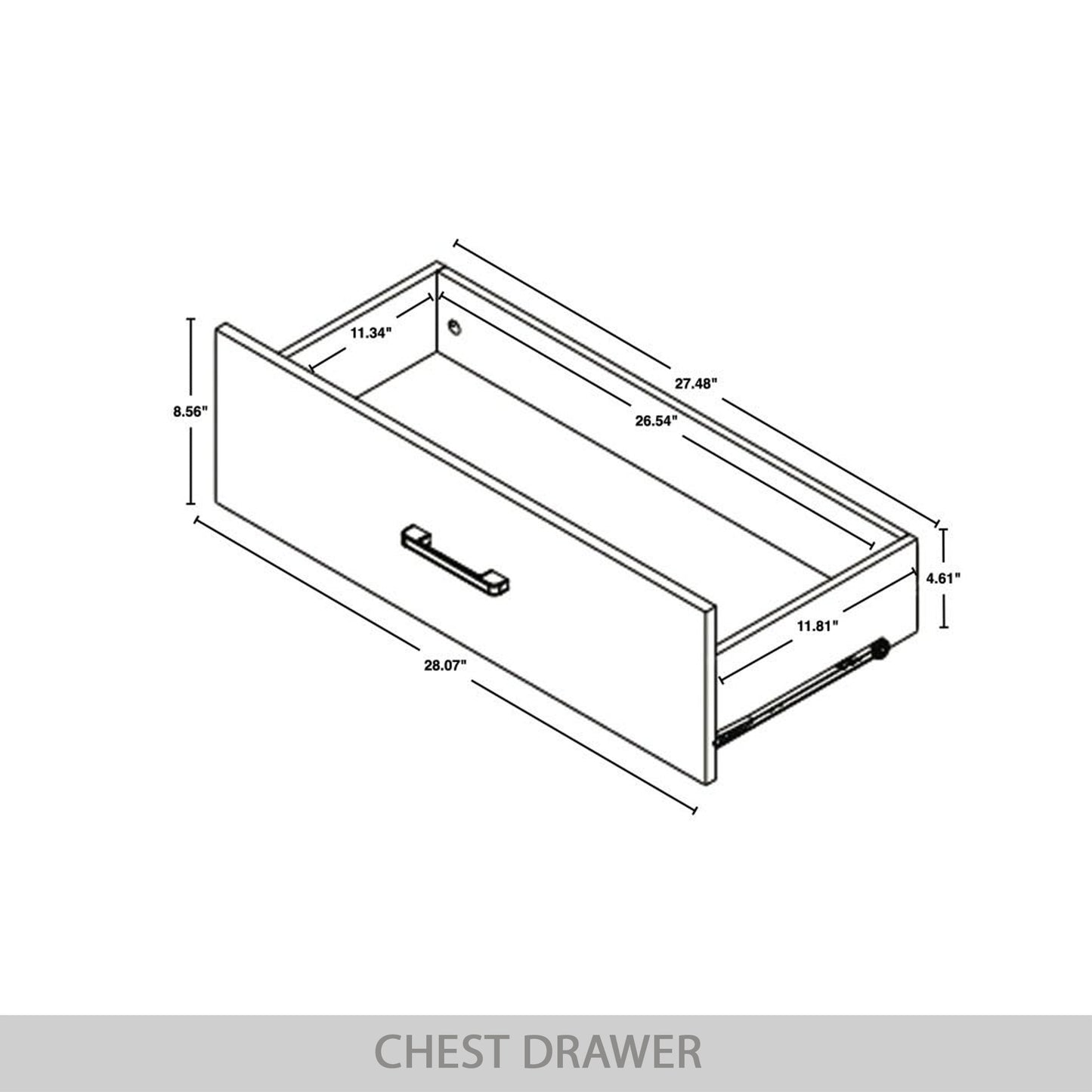 Jeweldine Style 4-Drawers Wooden Chest