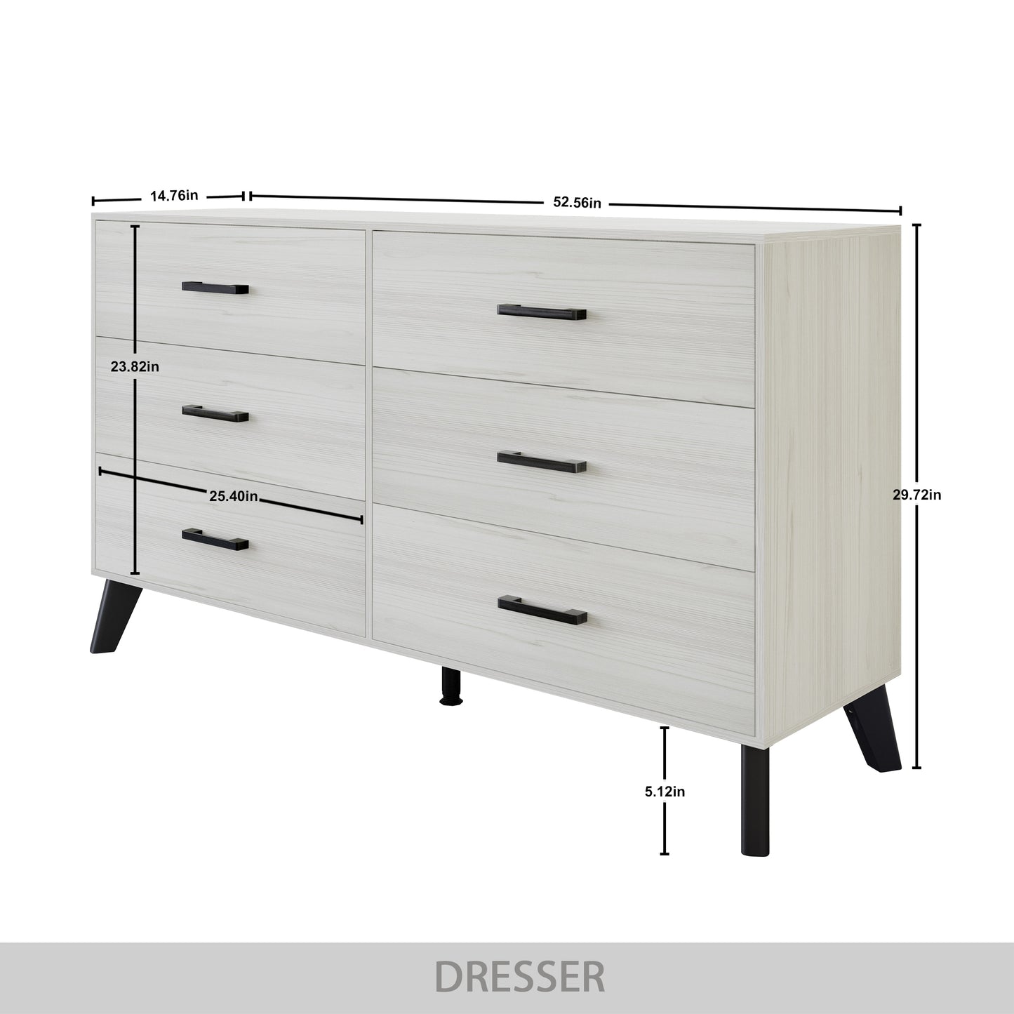 Jeweldine Style 6-Drawers Wooden Dresser