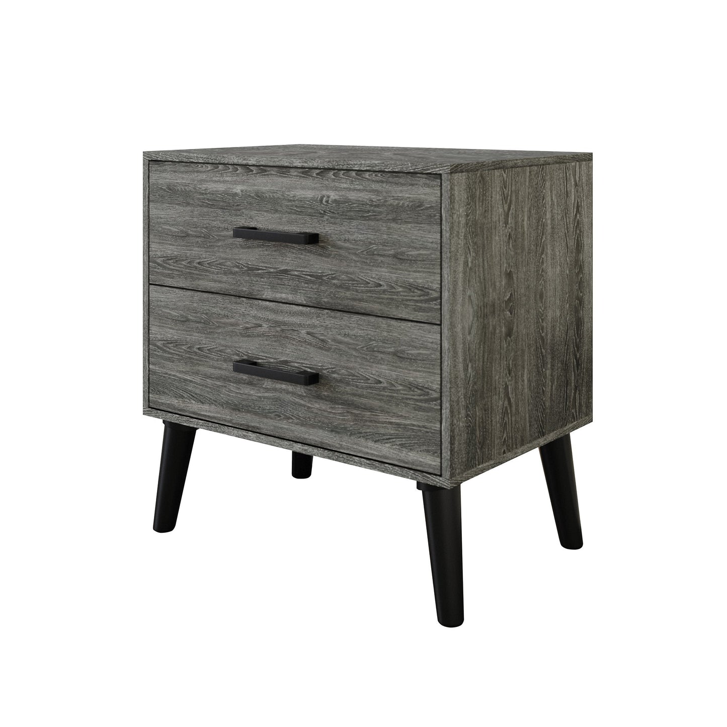 Jeweldine Style 2-Drawers Wooden Nightstand