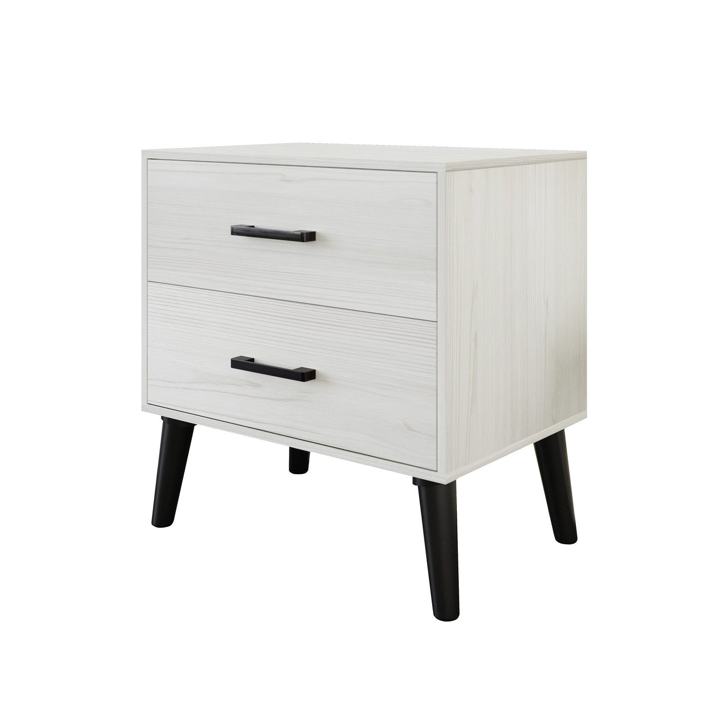 Jeweldine Style 2-Drawers Wooden Nightstand