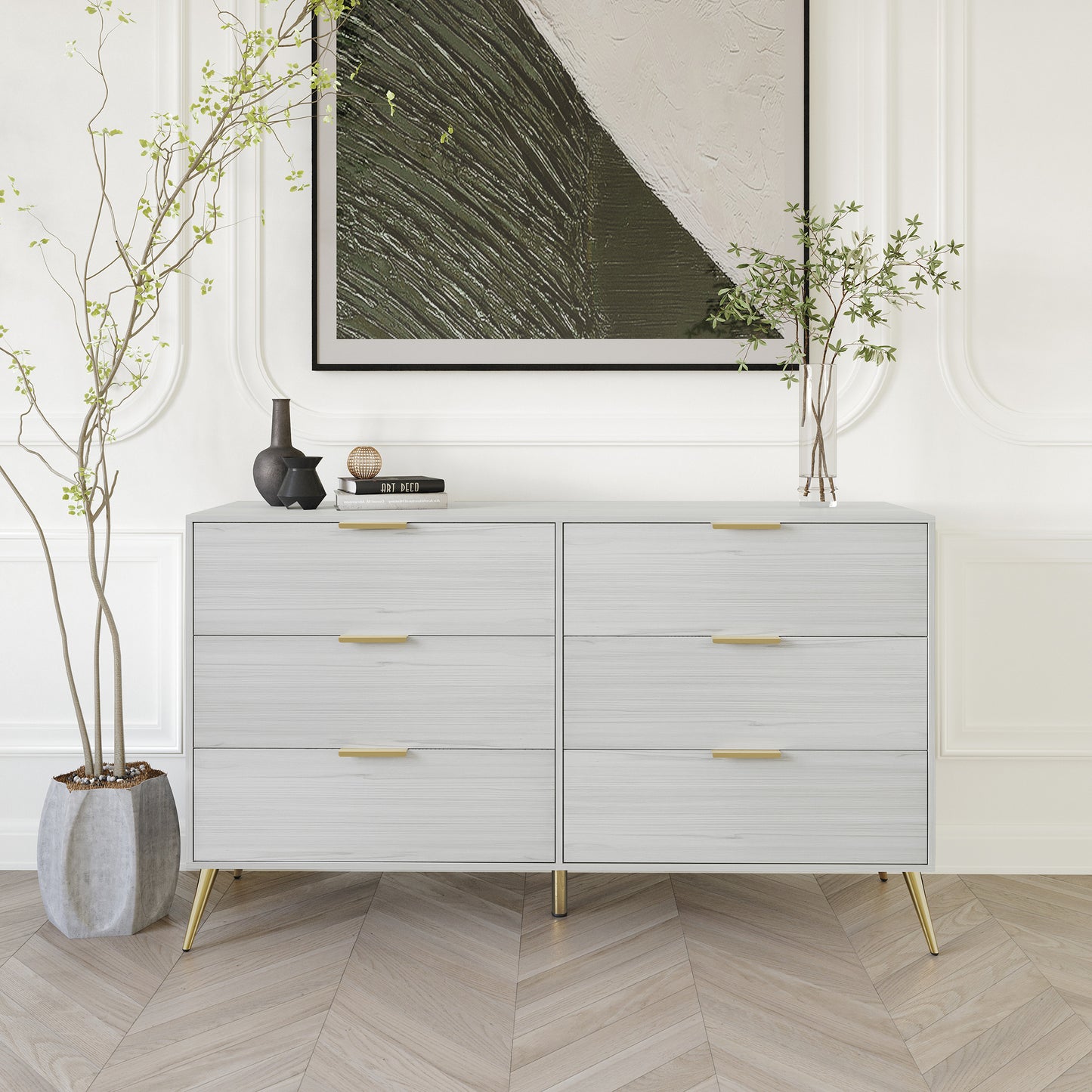 Rafiat 6-Drawers Wooden Dresser